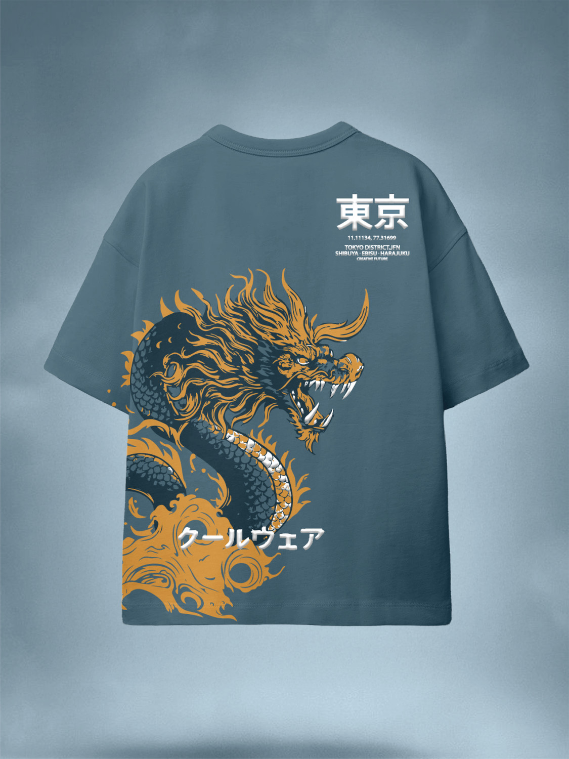 Image of FROSEN FOX Boys Graphic Print Pure Cotton Oversized T Shirt