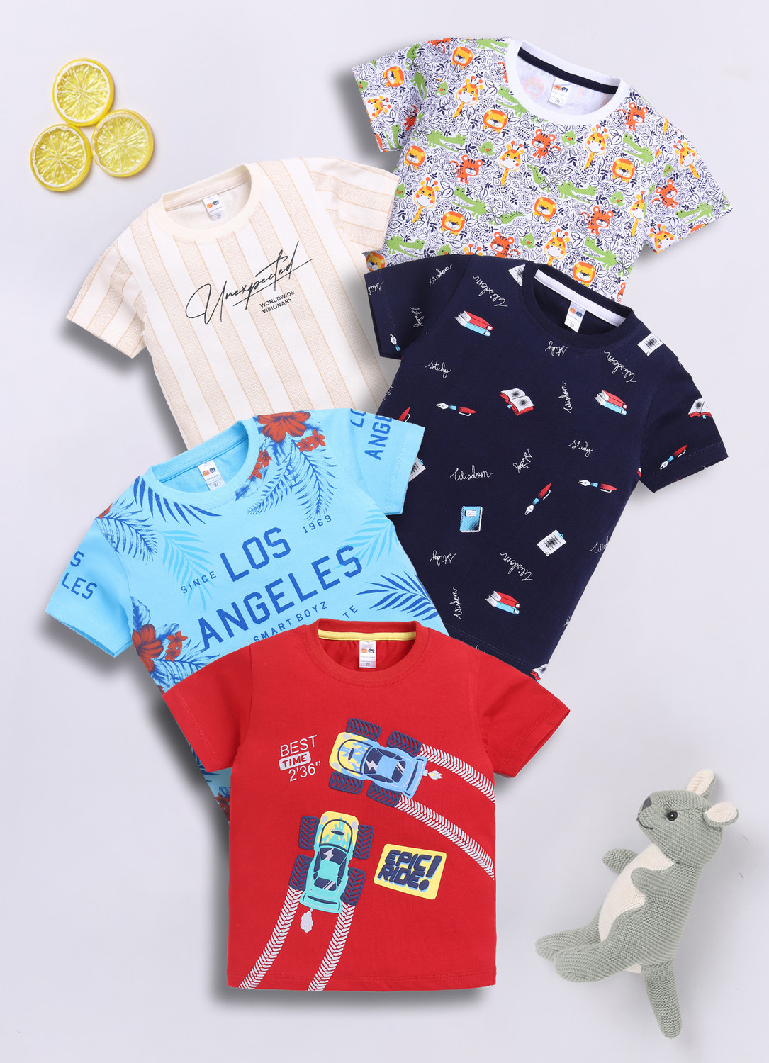 Image of LITTLE NINJA Baby Boys Printed Pure Cotton Regular T Shirt