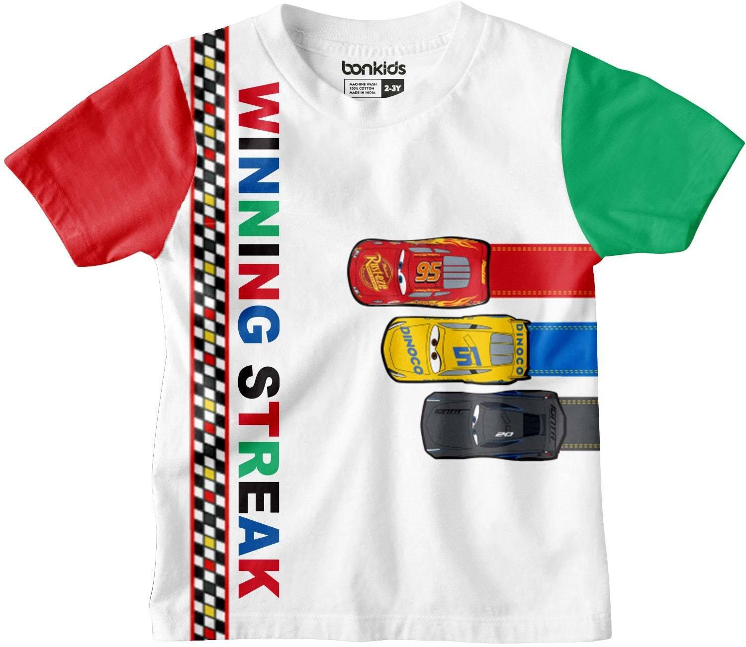 BONKIDS Boys Printed Pure Cotton Regular T Shirt
