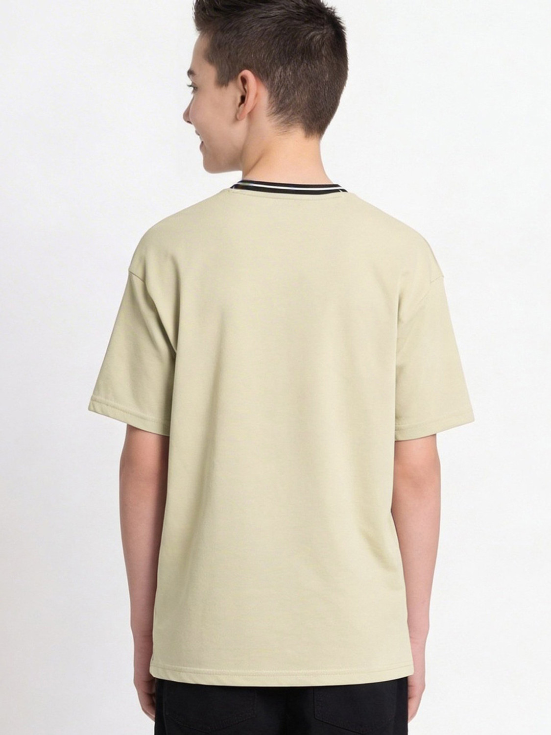 Image of MAX Boys Typography Cotton Blend Regular T Shirt