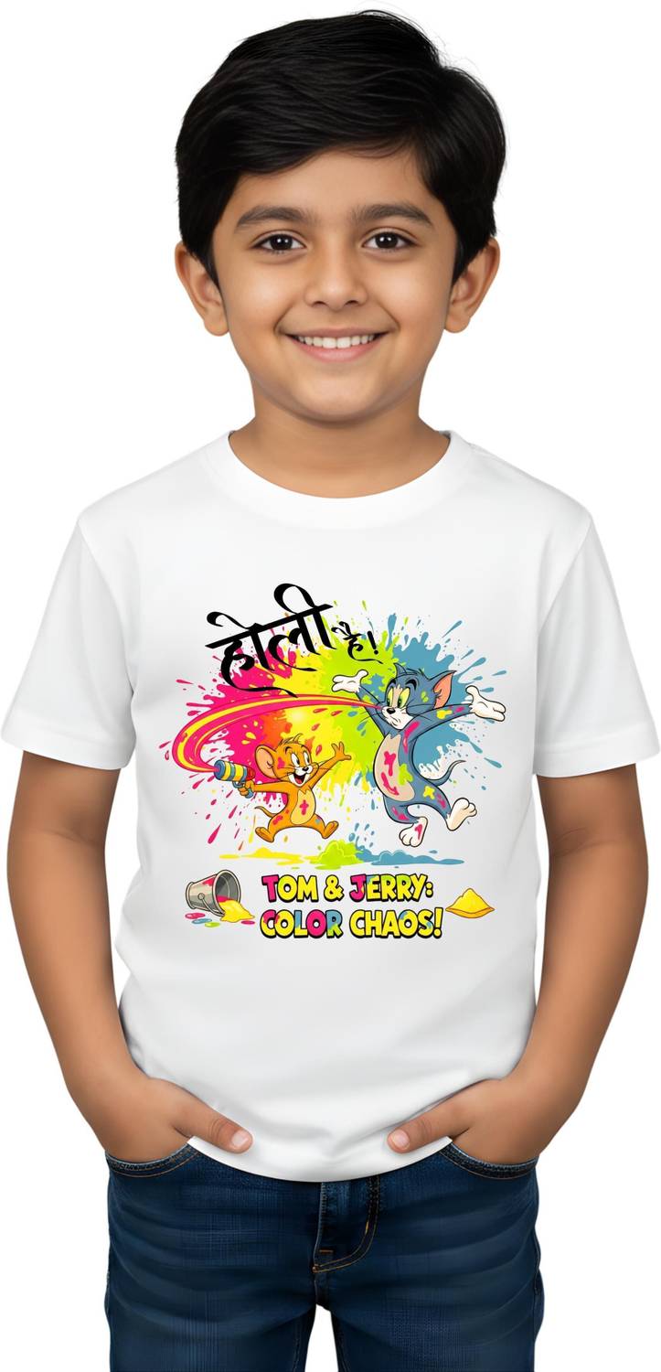 BRATMA Baby Boys & Baby Girls Typography, Graphic Print Polyester Regular T Shirt