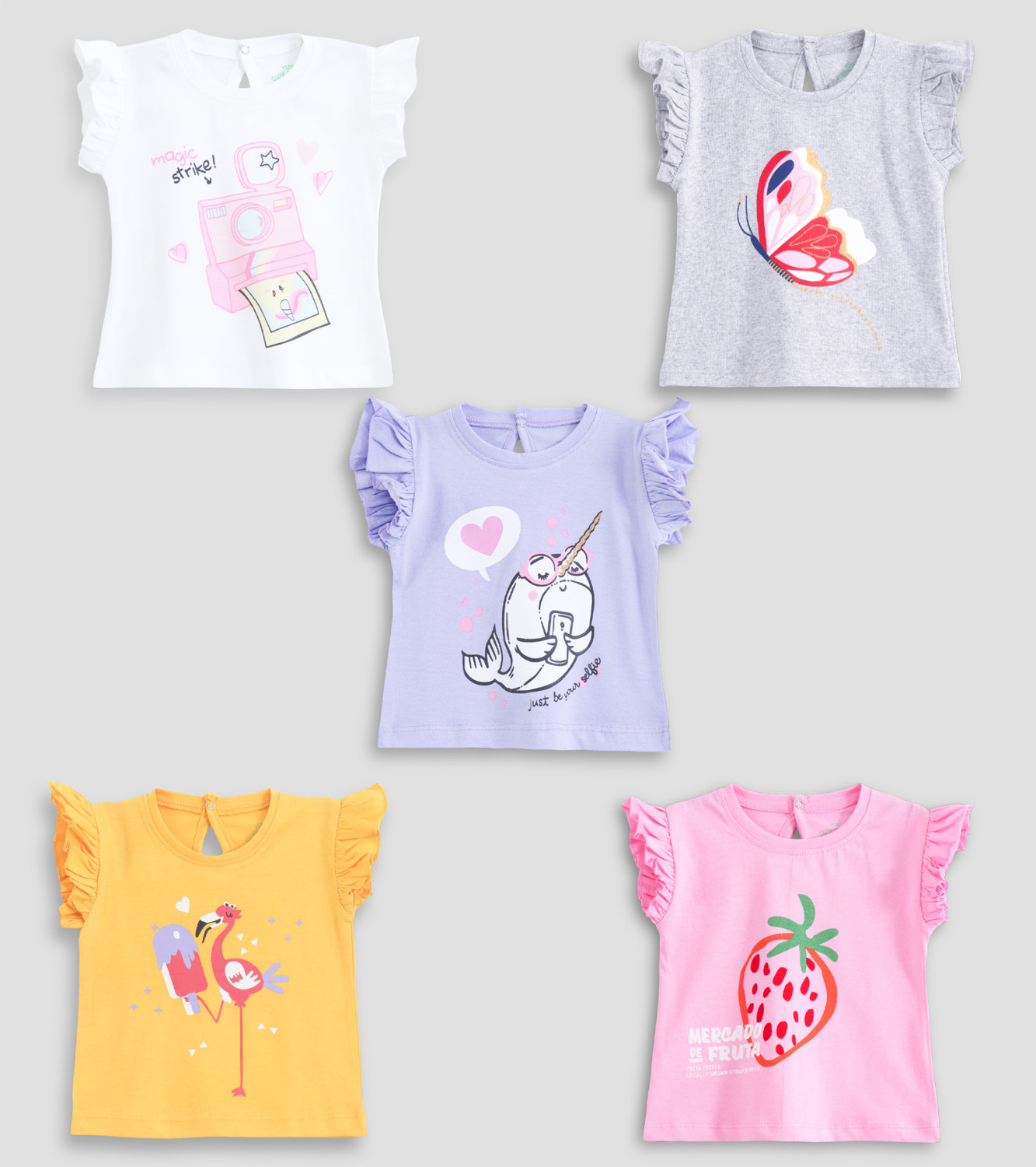 Image of YUV Baby Girls Printed Pure Cotton Regular T Shirt