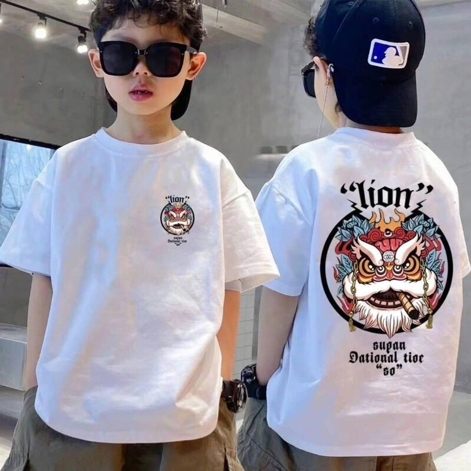 Sky Magic Boys Graphic Print Cotton Blend Oversized T Shirt