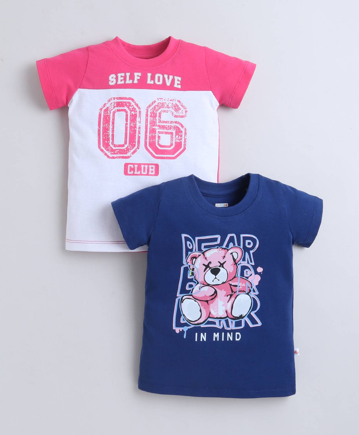 BUMZEE Girls Printed Pure Cotton Regular T Shirt