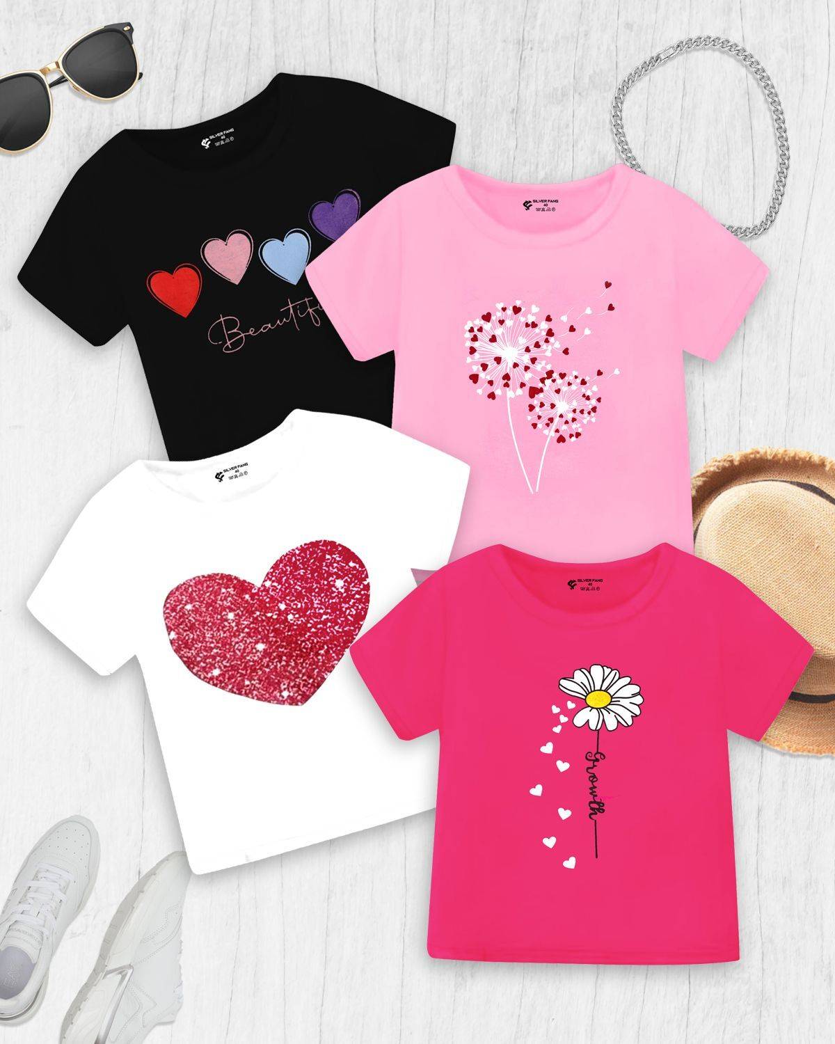 BMG TRENDZZ Baby Girls Abstract Cotton Blend Regular T Shirt