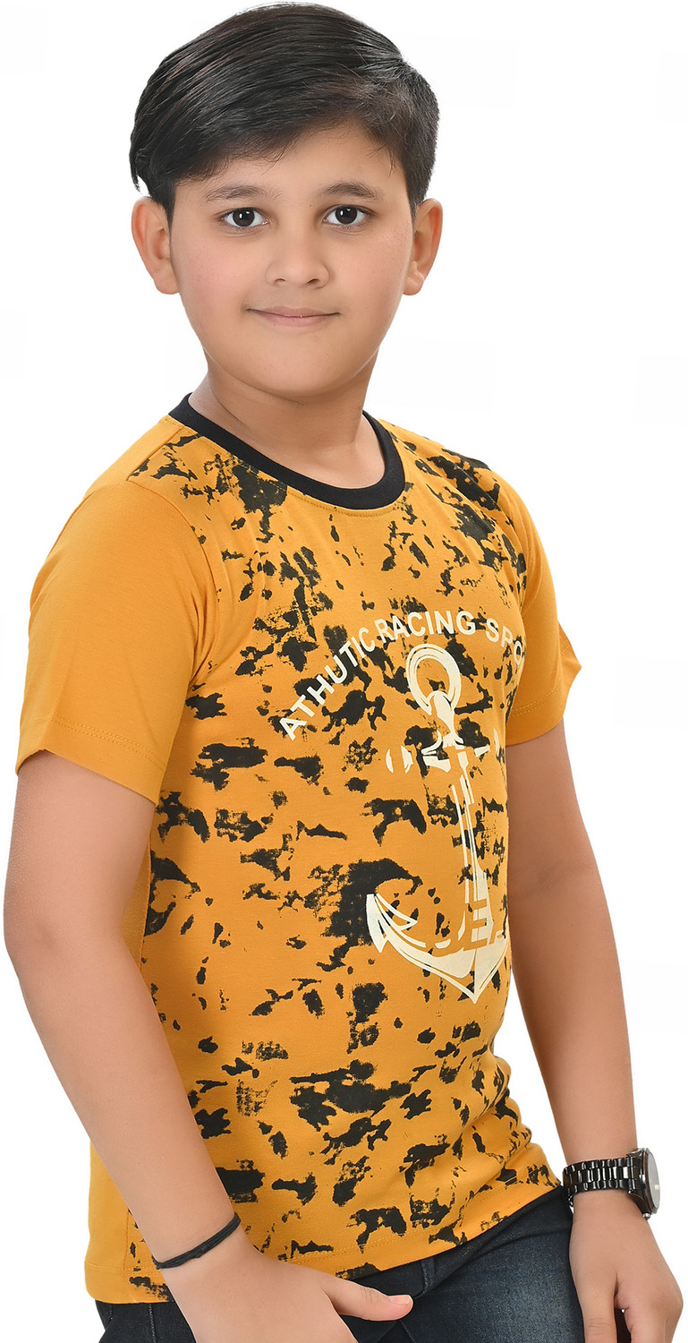 Image of INDIA FASHION FAB Boys Printed Pure Cotton Regular T Shirt