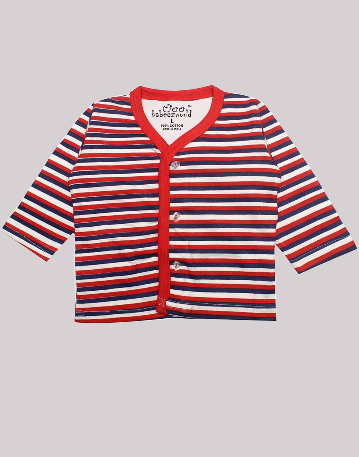babeezworld Boys Striped Cotton Blend Regular T Shirt