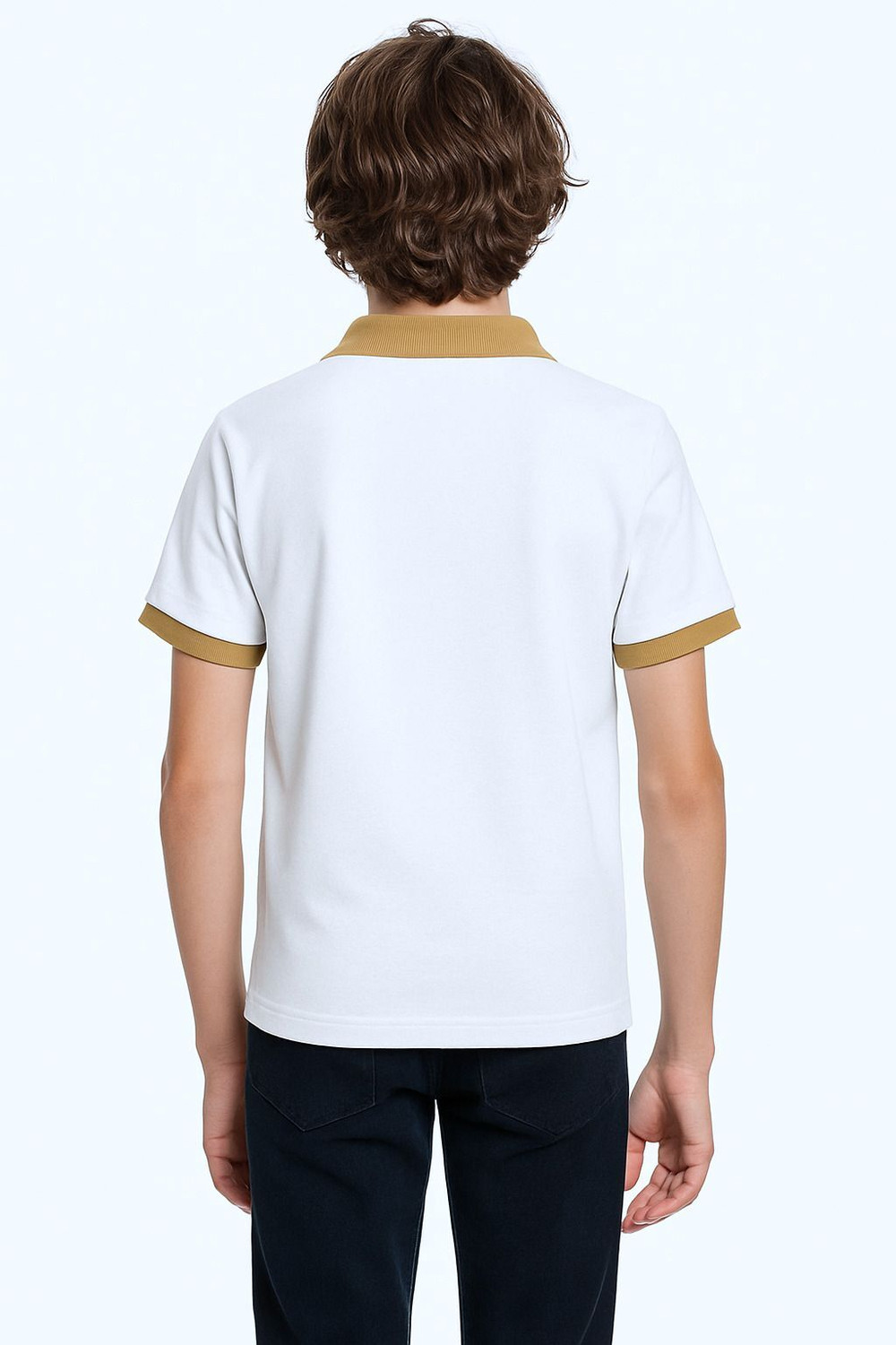 Image of Try This Boys Colorblock Cotton Blend Regular T Shirt (White, Brown, Pack of 1)