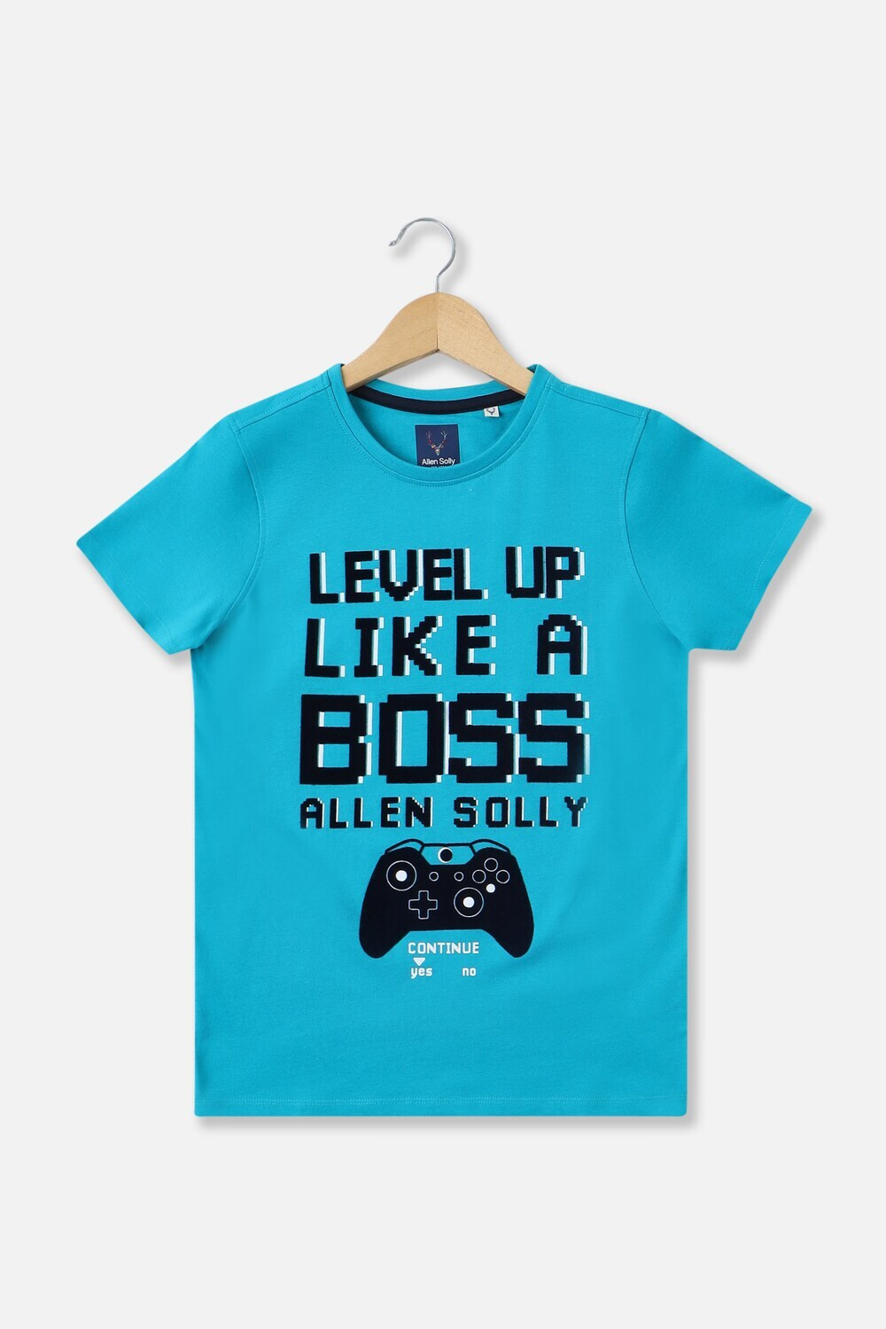 Image of Allen Solly Boys Printed Pure Cotton Regular T Shirt