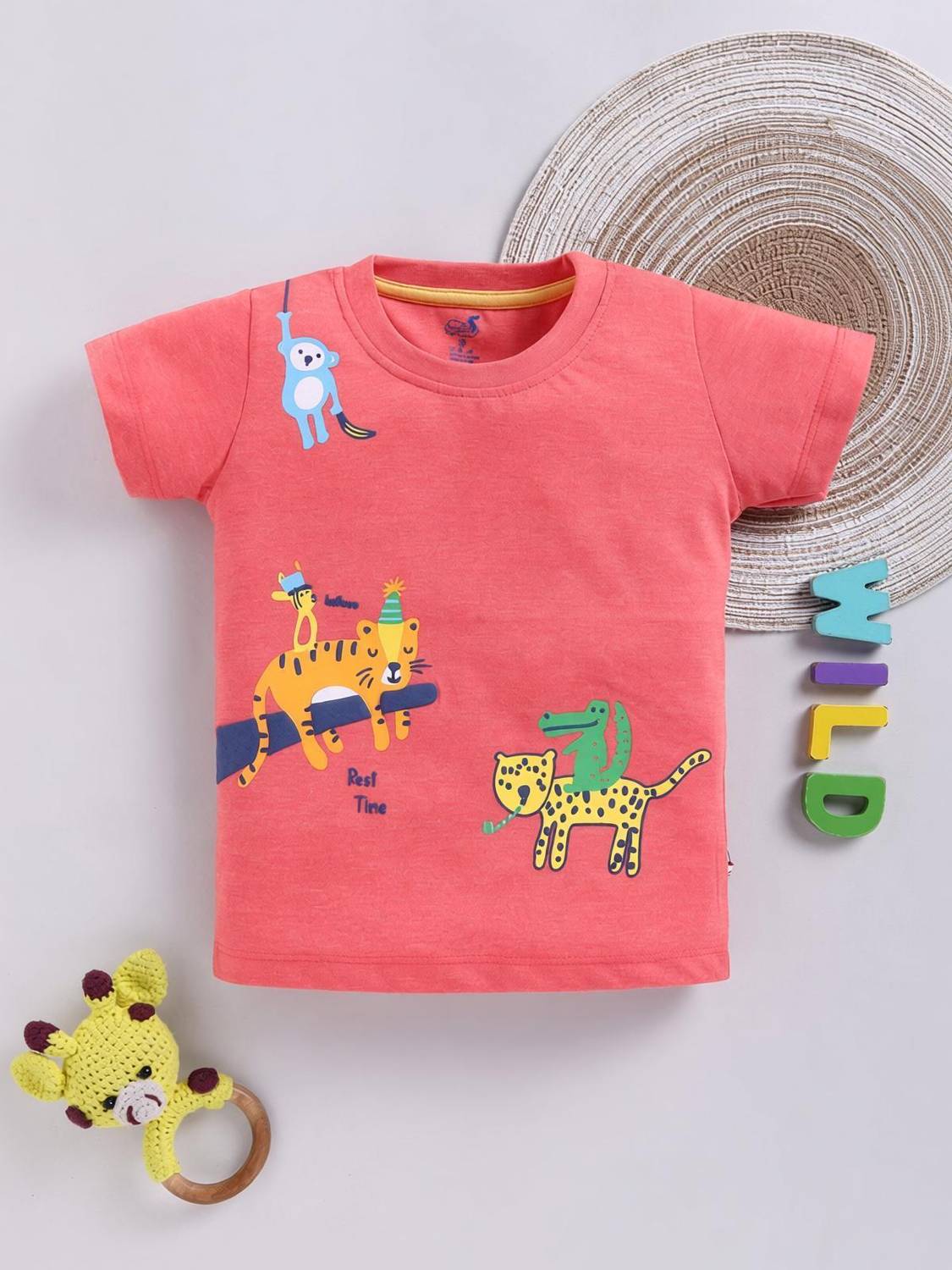 Appleeye Boys & Girls Printed Cotton Blend Regular T Shirt