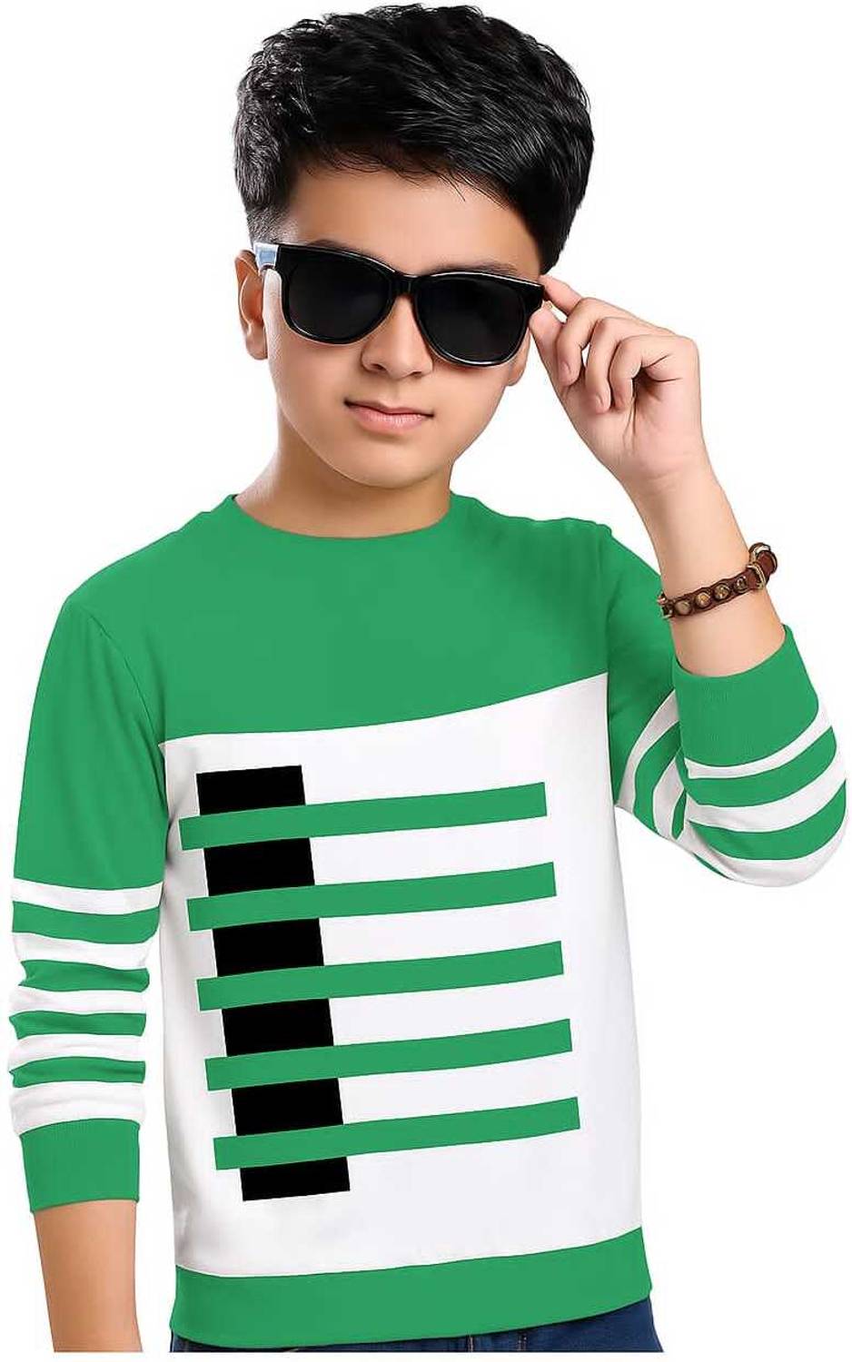 AVK GROUP Boys & Girls Colorblock Pure Cotton Regular T Shirt