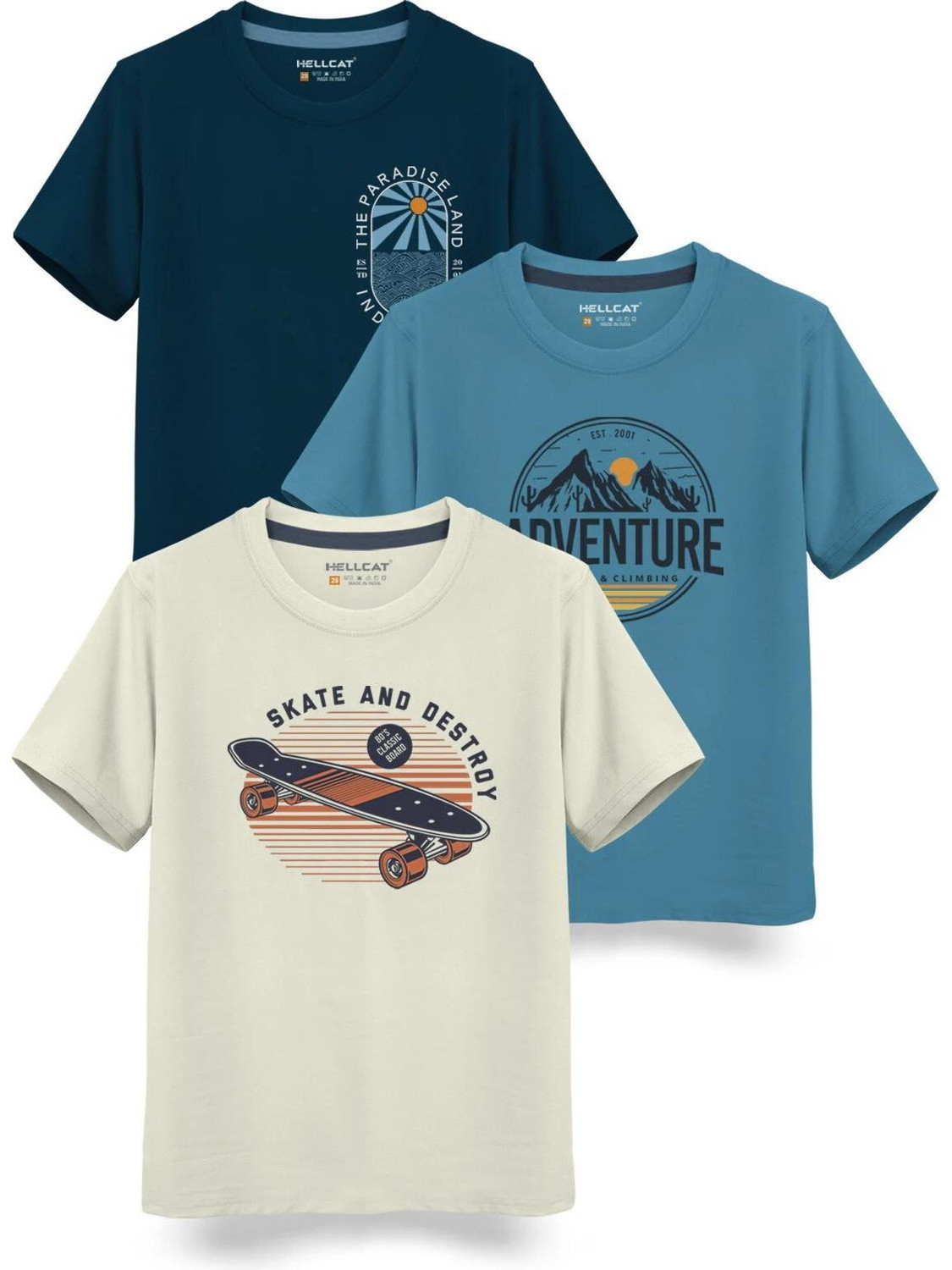 Image of Hellcat Boys Printed Cotton Blend Regular T Shirt