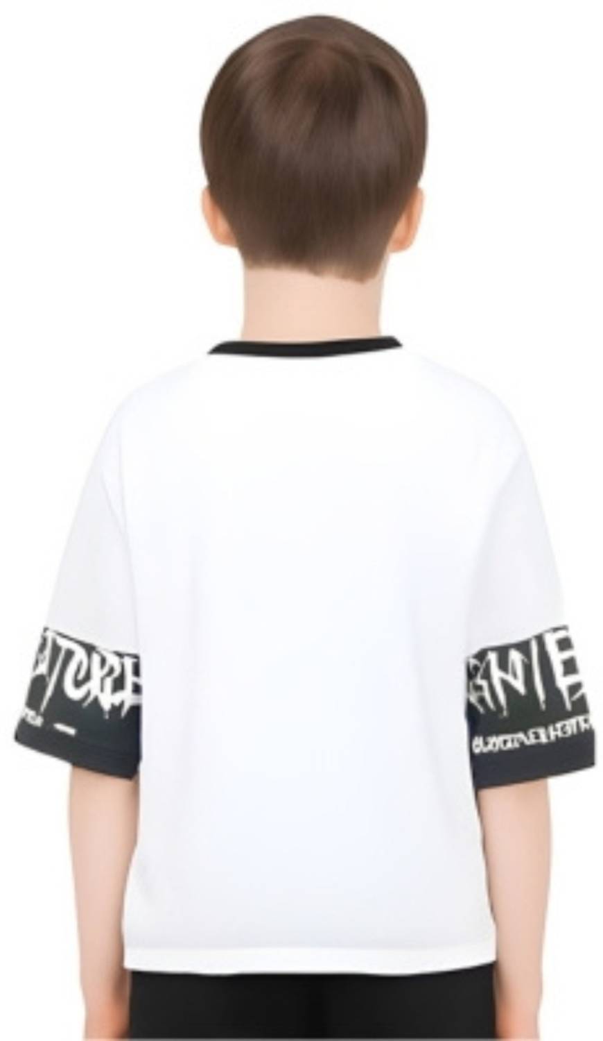 LILBITS Boys Printed Cotton Blend White T Shirt - Image 2