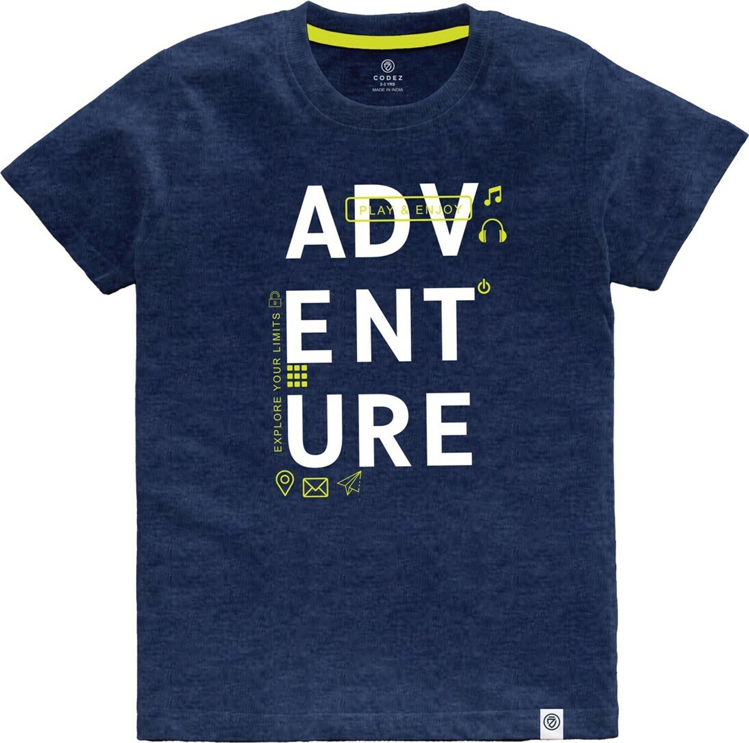 Image of Codez Boys Printed Cotton Blend Regular T Shirt