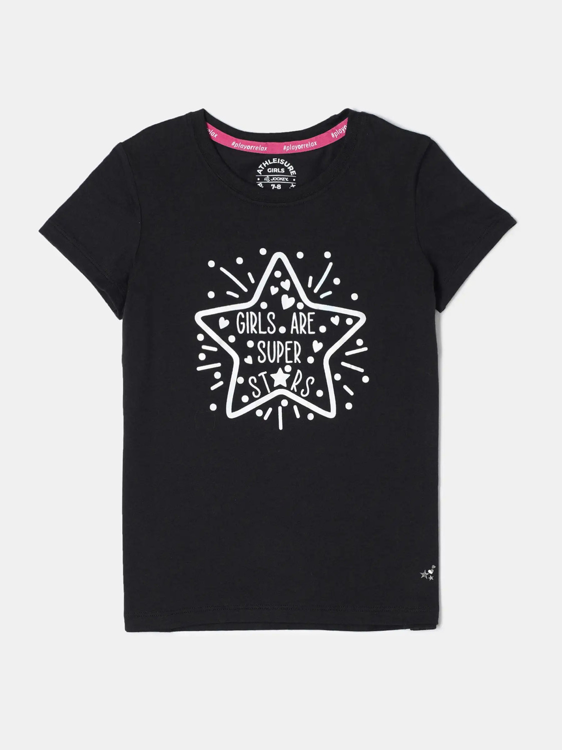 Image of JOCKEY Girls Graphic Print Pure Cotton Regular T Shirt