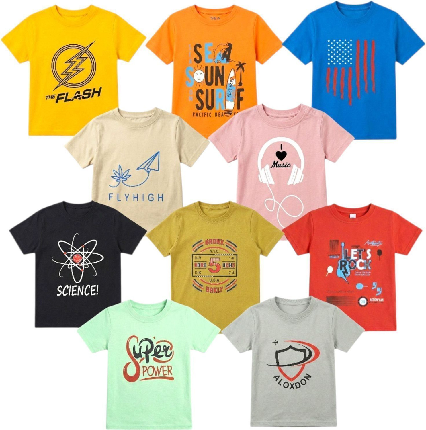 Image of DIAMOND EXPORTER Baby Boys Printed Pure Cotton Regular T Shirt