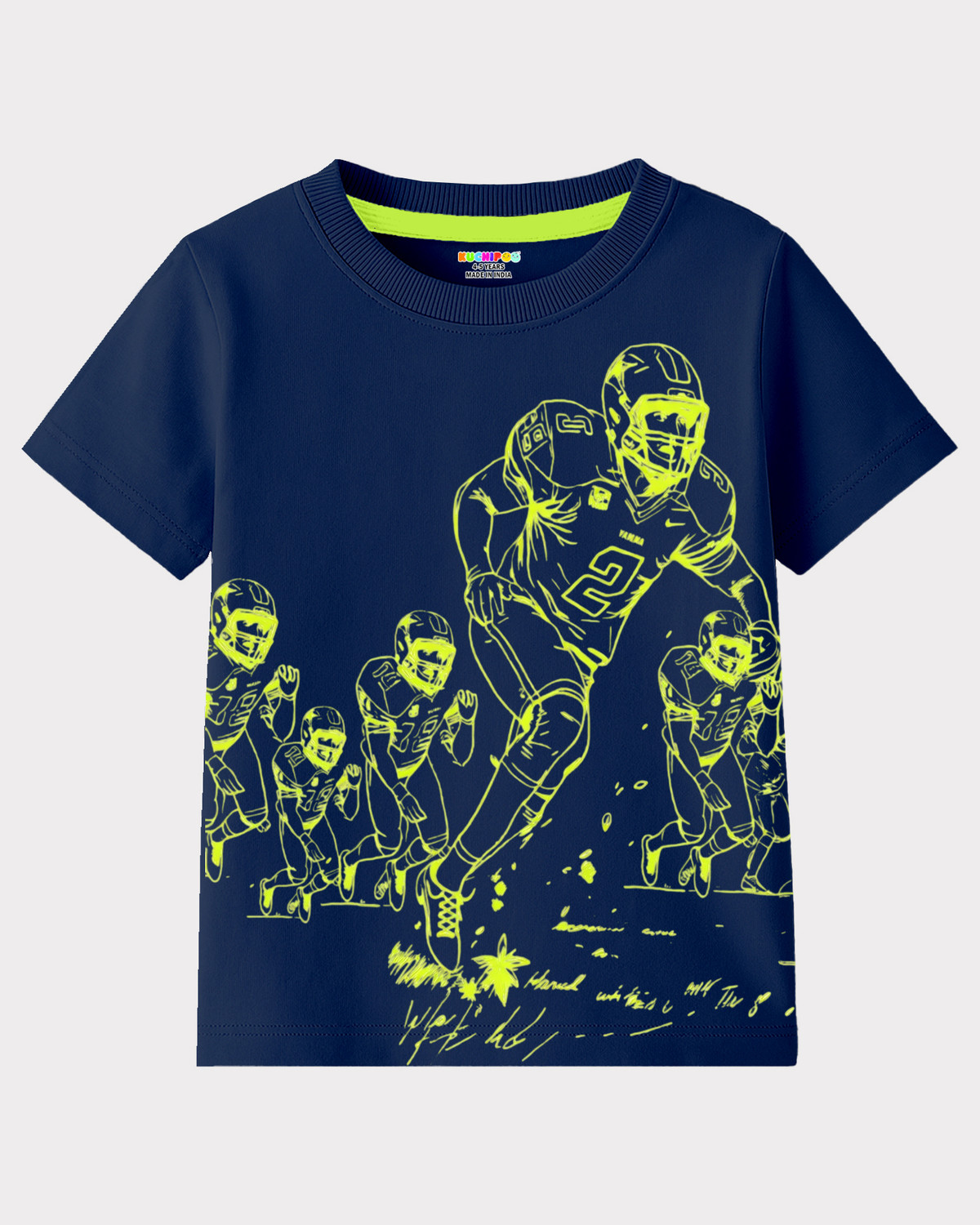 Image of Kuchipoo Boys Printed Cotton Blend Regular T Shirt (Multicolor, Pack of 5)