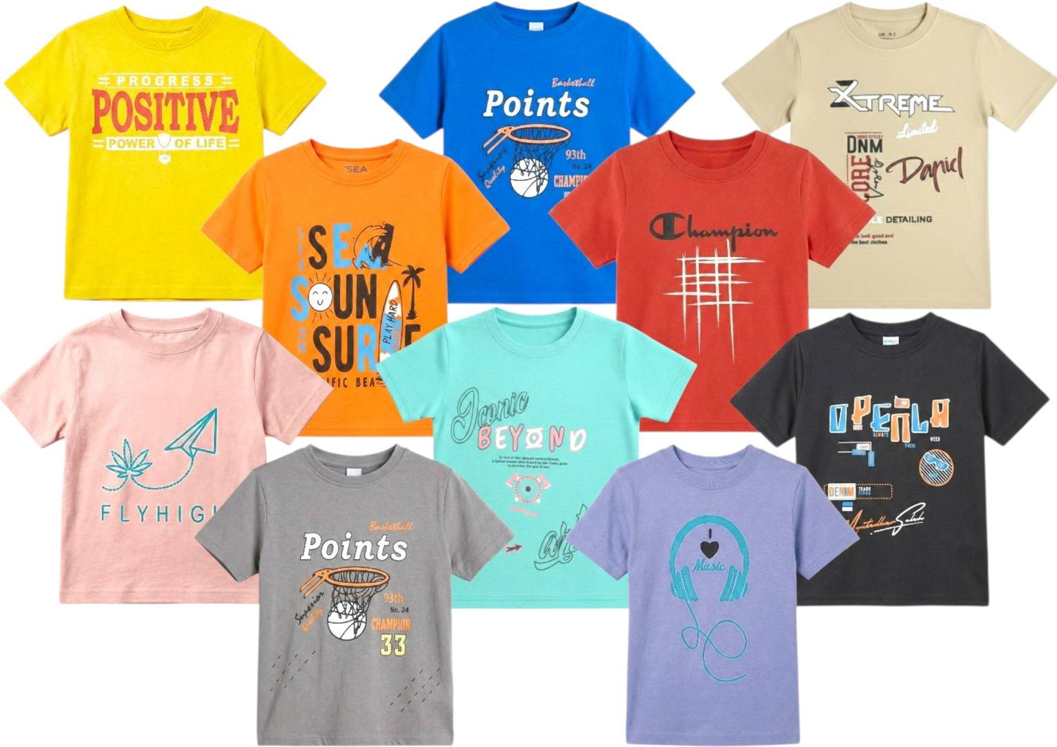 alphonso Boys & Girls Printed, Graphic Print Cotton Blend Regular T Shirt