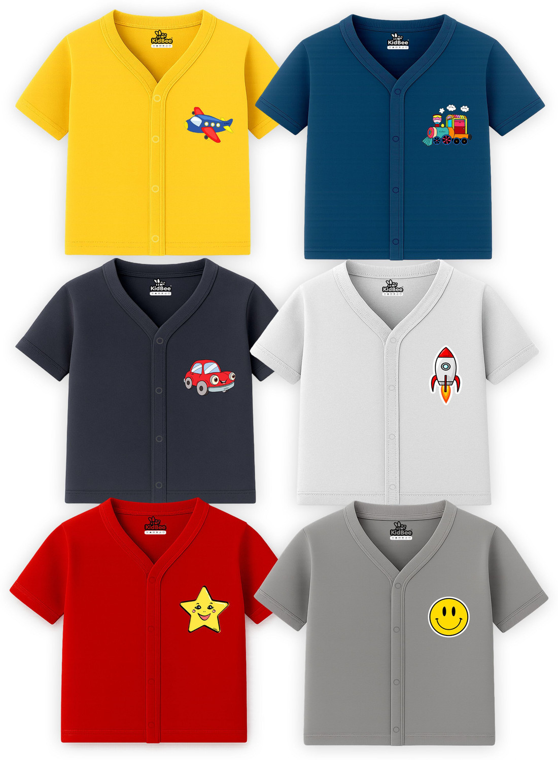 Image of KidBee Baby Boys & Baby Girls Solid Cotton Blend Regular T Shirt