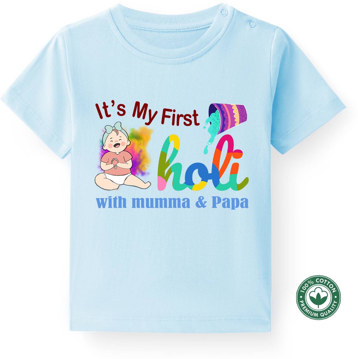 BLUSHES Baby Boys & Baby Girls Graphic Print Pure Cotton Regular T Shirt