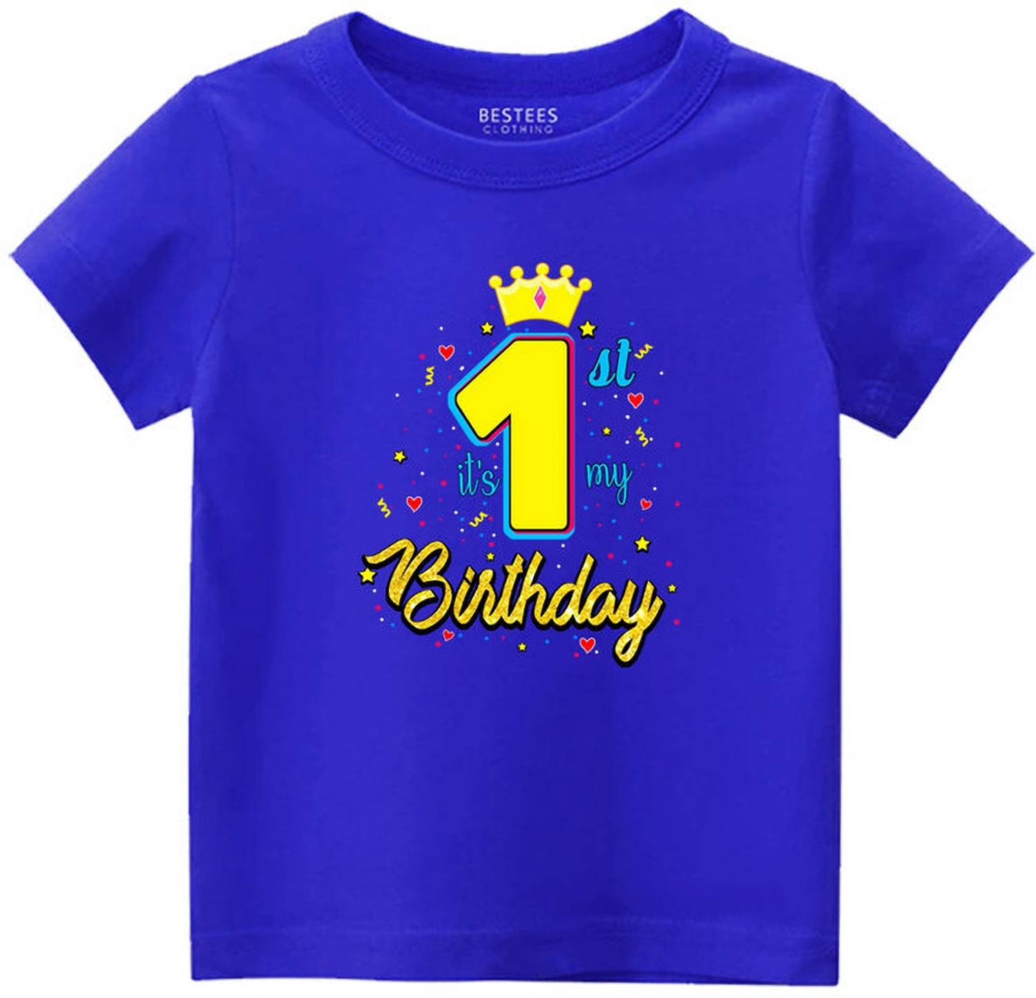 BESTEESCLOTHING Boys Typography, Printed Pure Cotton Regular T Shirt
