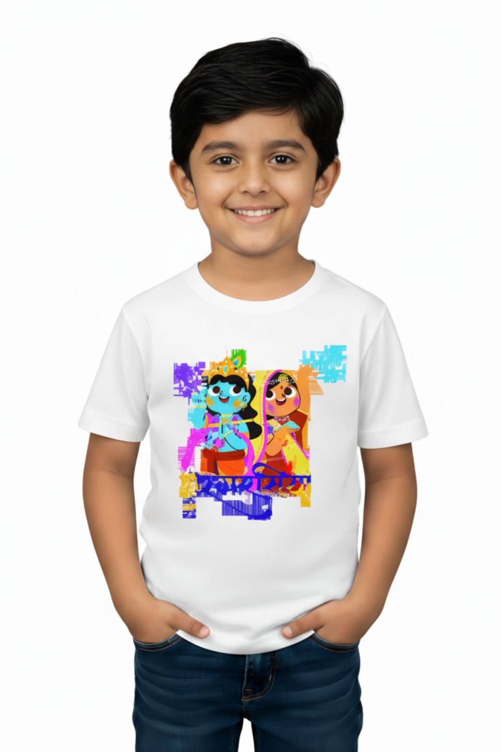 BRATMA Boys & Girls Typography, Graphic Print Polyester Regular T Shirt