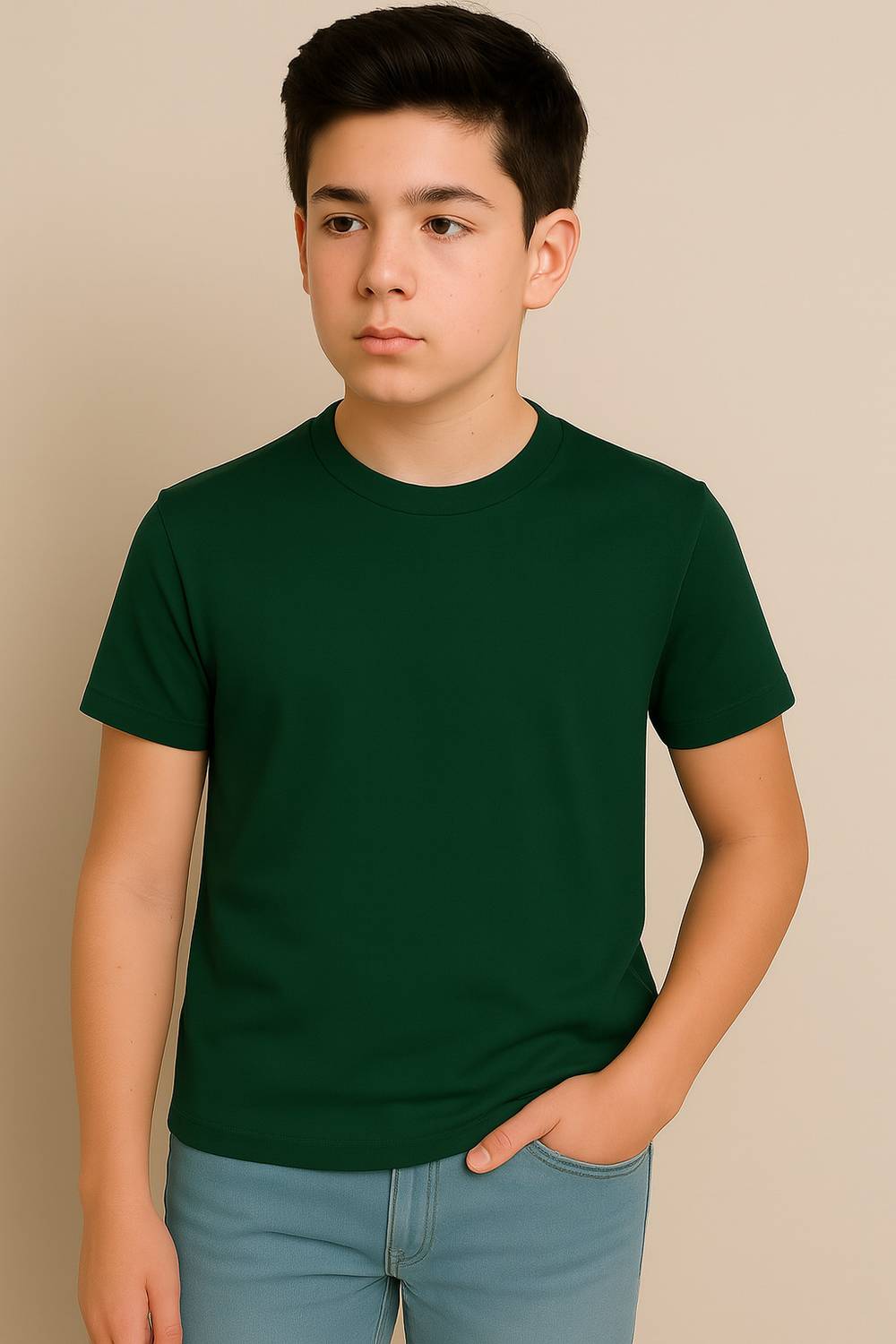 Belive in Yourself Boys Solid Polyester Regular T Shirt