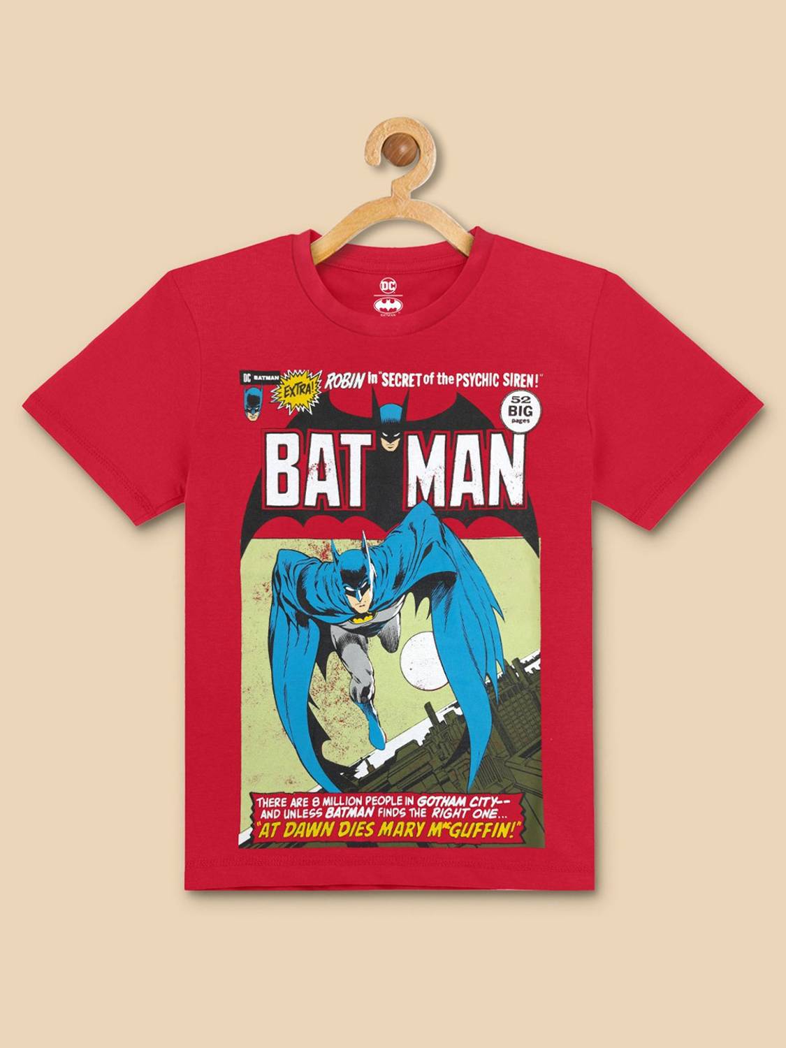 Batman By Kidsville Boys Typography, Printed Pure Cotton Regular T Shirt