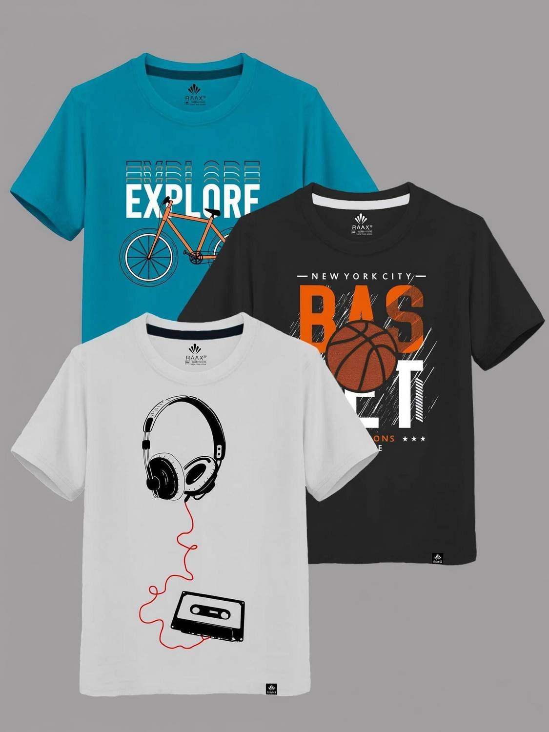 Raax Boys Printed Pure Cotton Regular T Shirt