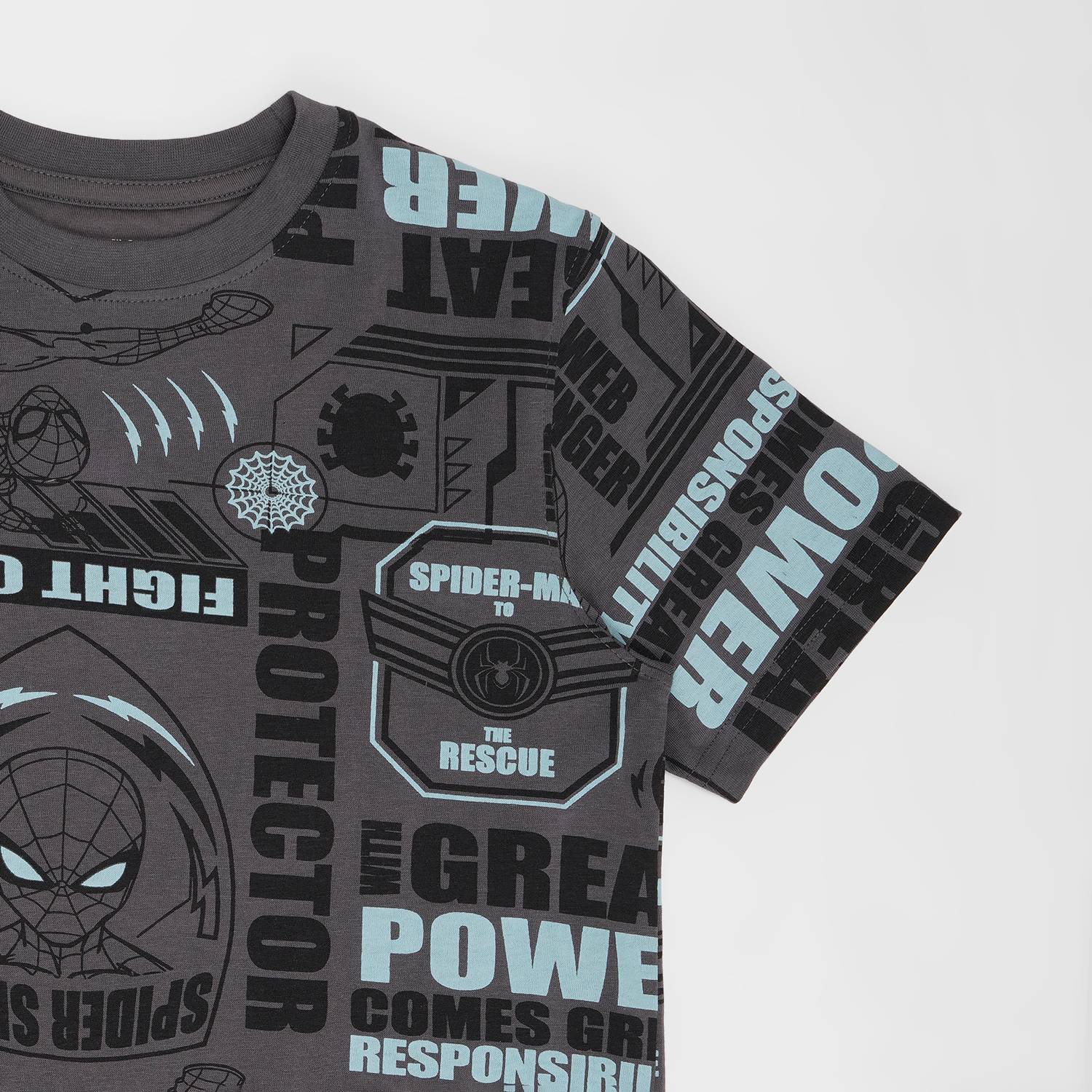 Pantaloons Junior Boys Black Printed Cotton T-Shirt - Image 4