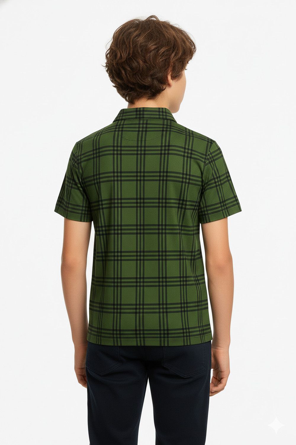 Image of Try This Boys Colorblock Cotton Blend Regular T Shirt (Dark Green, Black, Pack of 1)