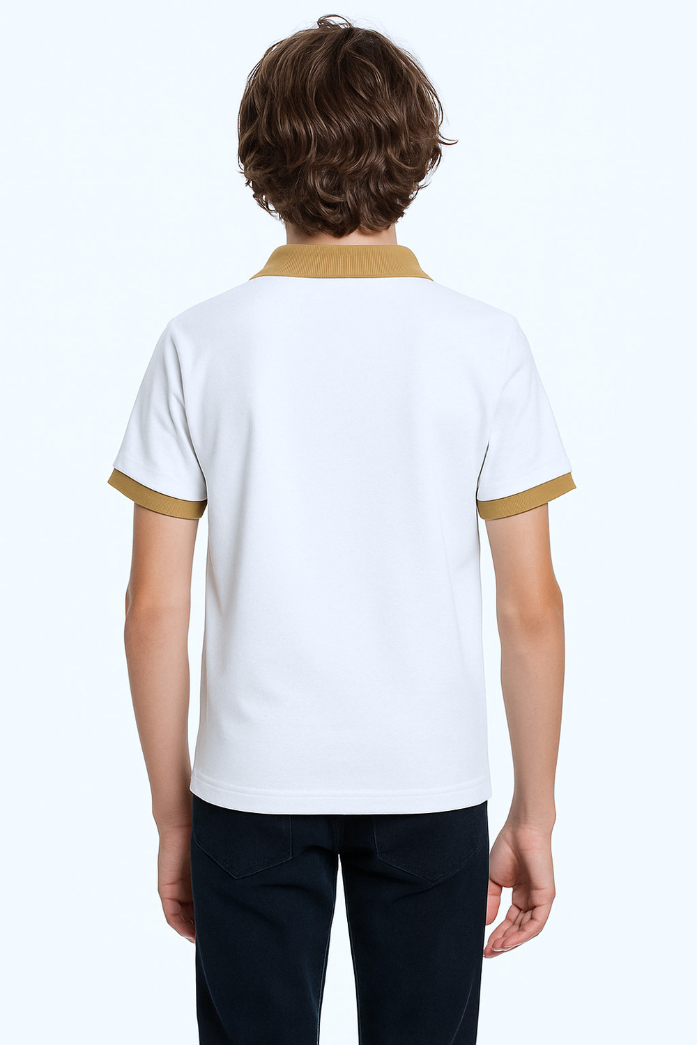 Image of Try This Boys Colorblock Cotton Blend Regular T Shirt (White, Yellow, Pack of 1)