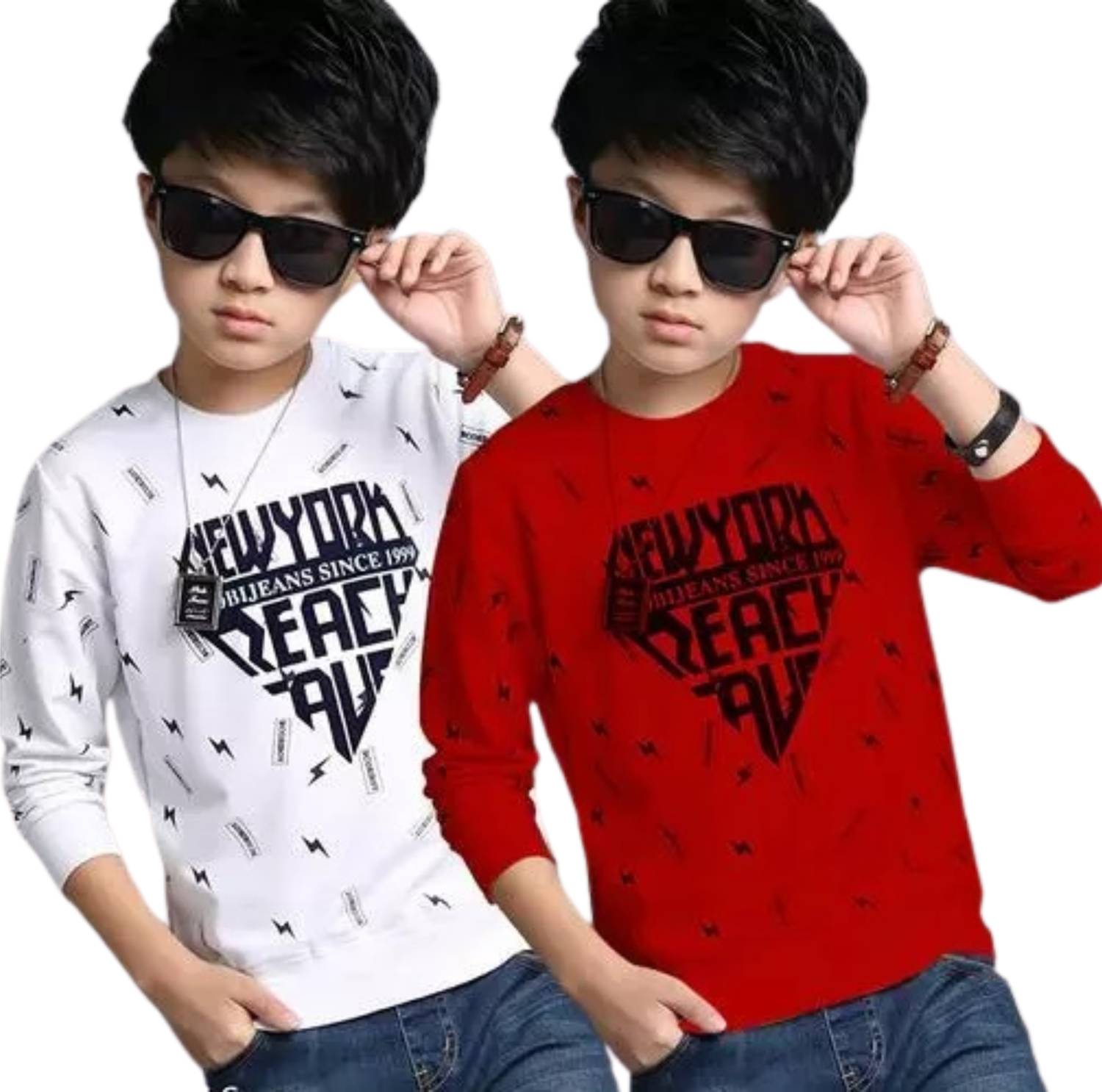 ATLANS CLOTHES Boys & Girls Printed Cotton Blend Regular T Shirt