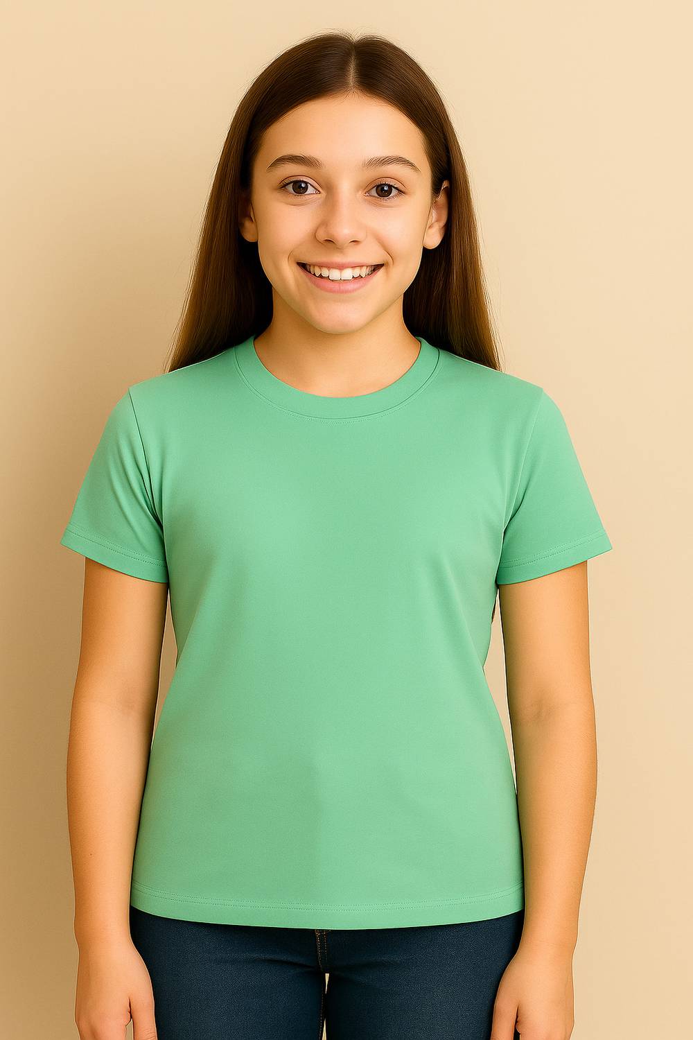 Belive in Yourself Girls Solid Polyester Regular T Shirt