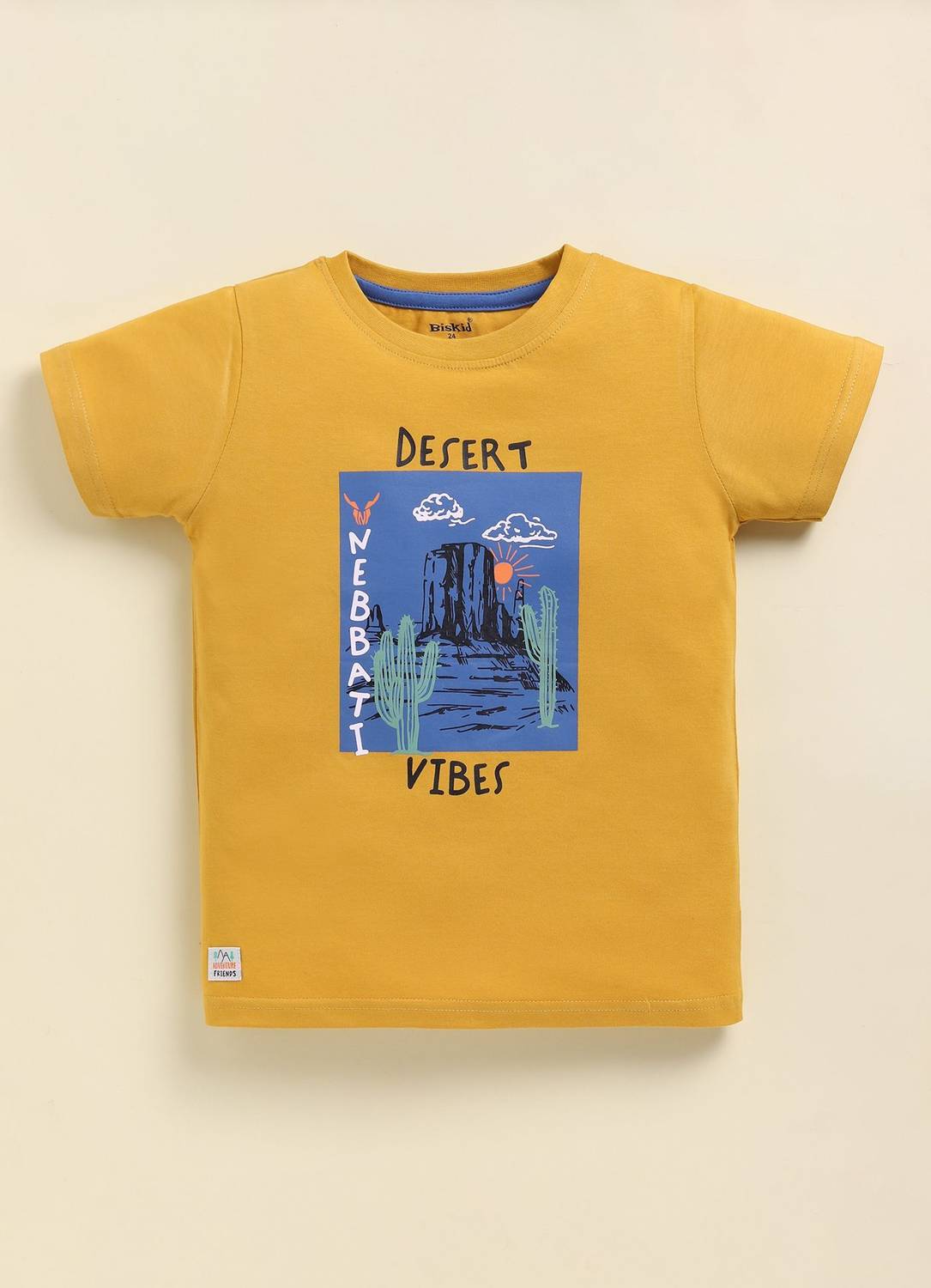 BISKID Boys Printed Pure Cotton Regular T Shirt