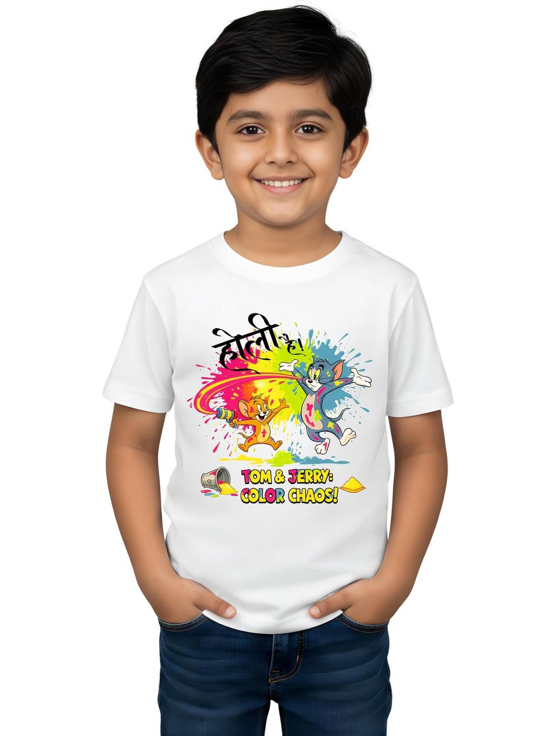 BRATMA Boys & Girls Typography, Graphic Print Polyester Regular T Shirt