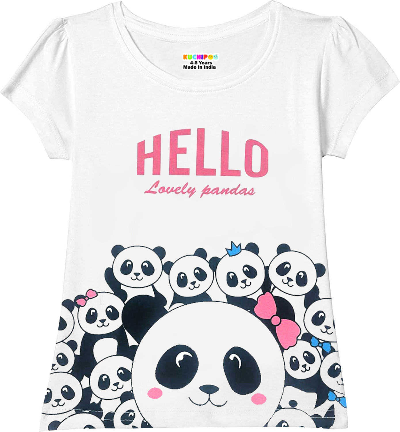 Image of Kuchipoo Girls Printed Cotton Blend Regular T Shirt