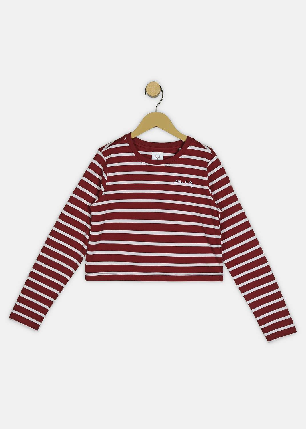 Allen Solly Girls Striped Pure Cotton Regular T Shirt