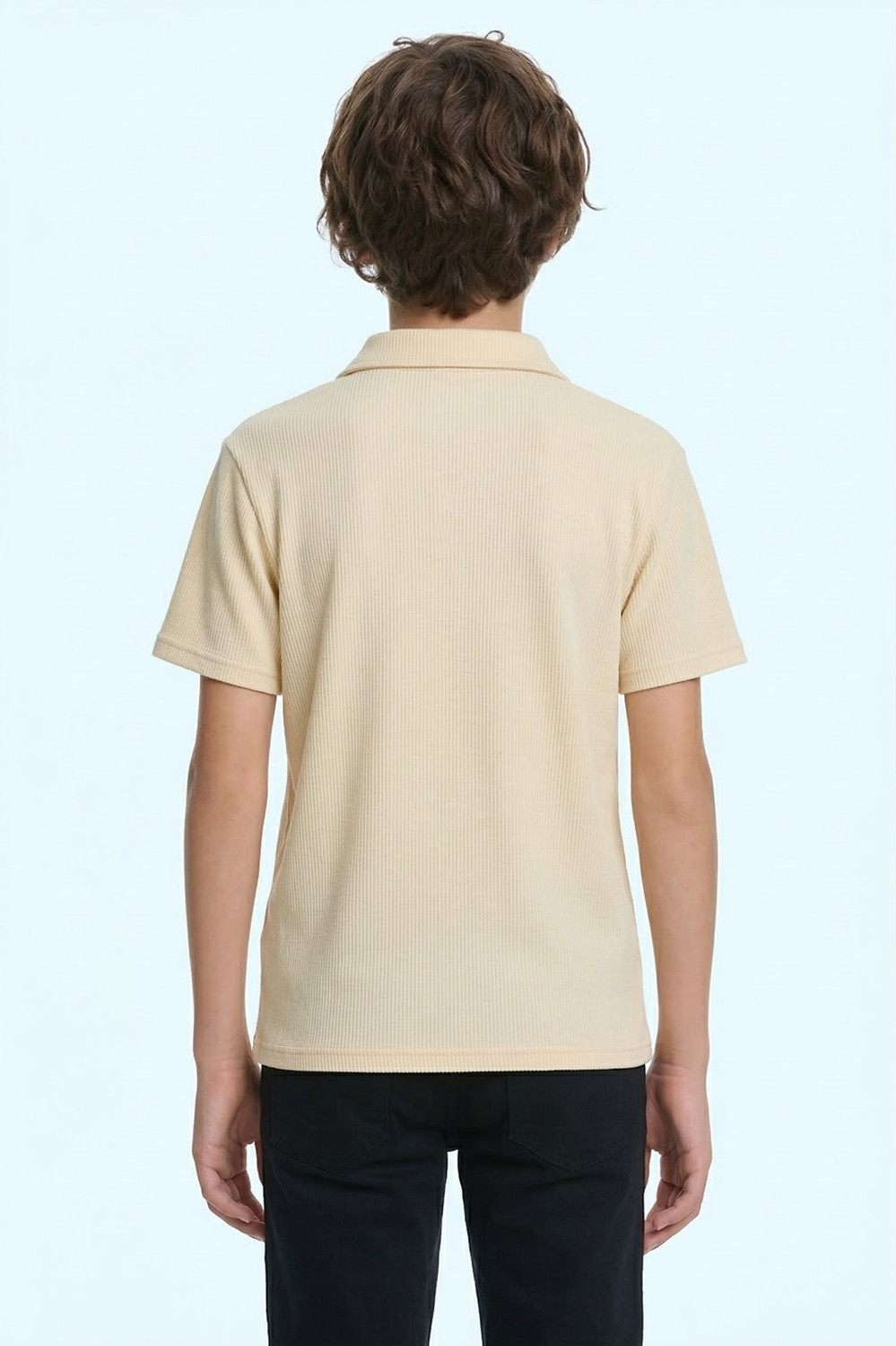 Image of Try This Boys Colorblock Cotton Blend Regular T Shirt (Beige, Pack of 1)