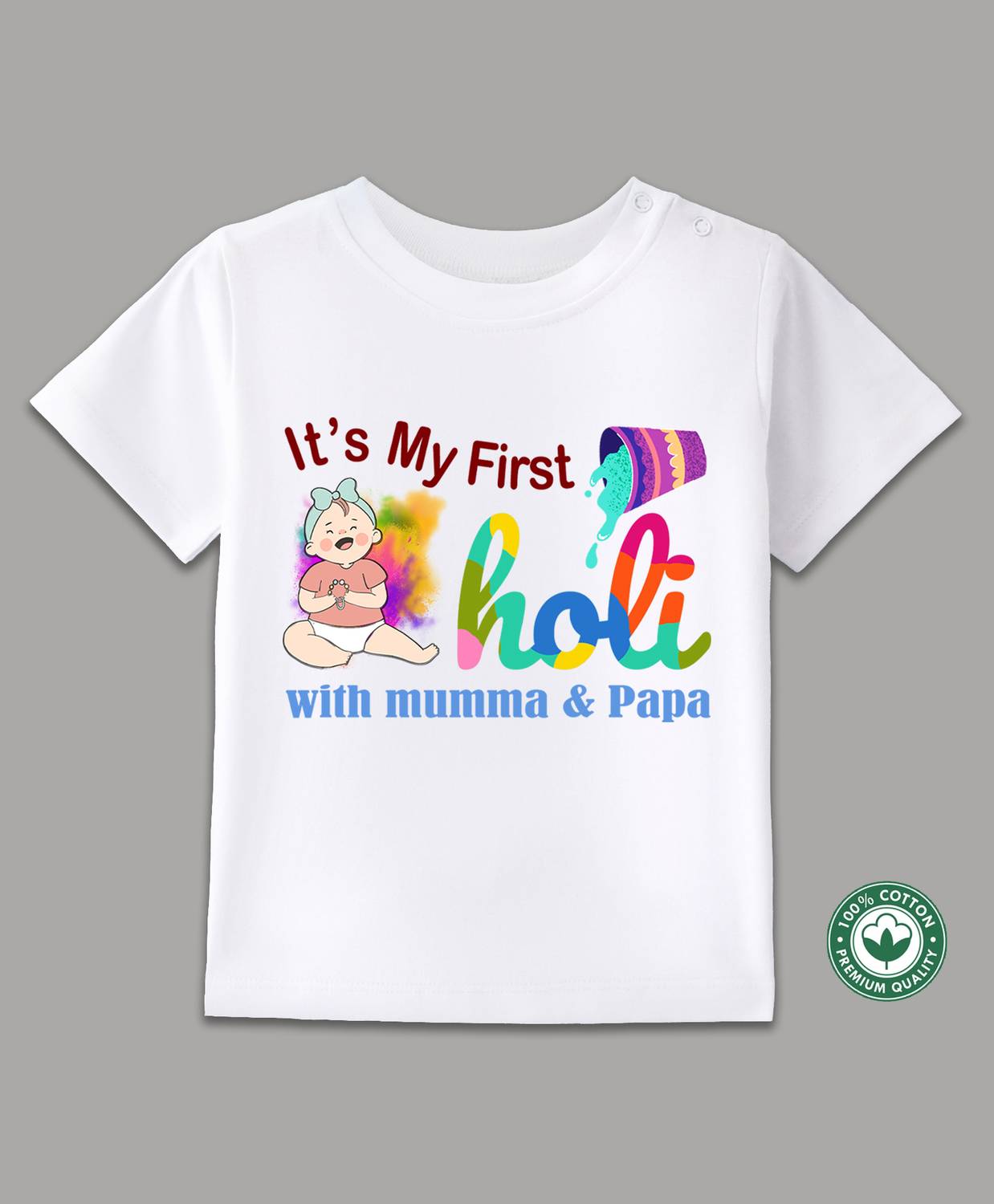 BLUSHES Baby Boys & Baby Girls Graphic Print Pure Cotton Regular T Shirt