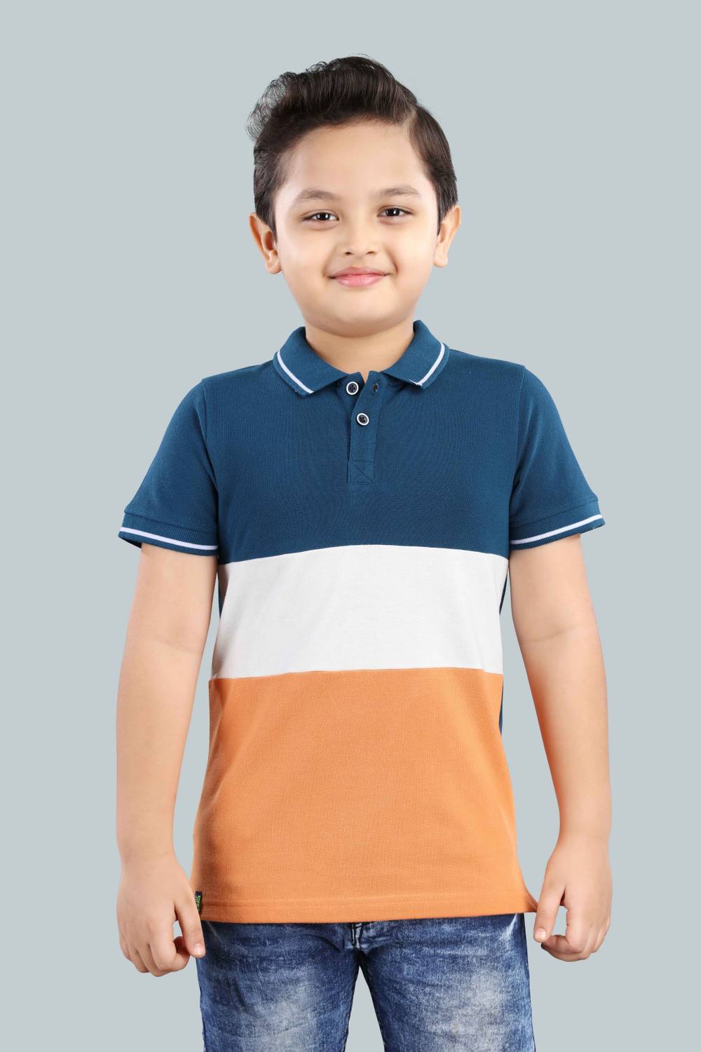 3Pin Boys Colorblock Pure Cotton Regular T Shirt