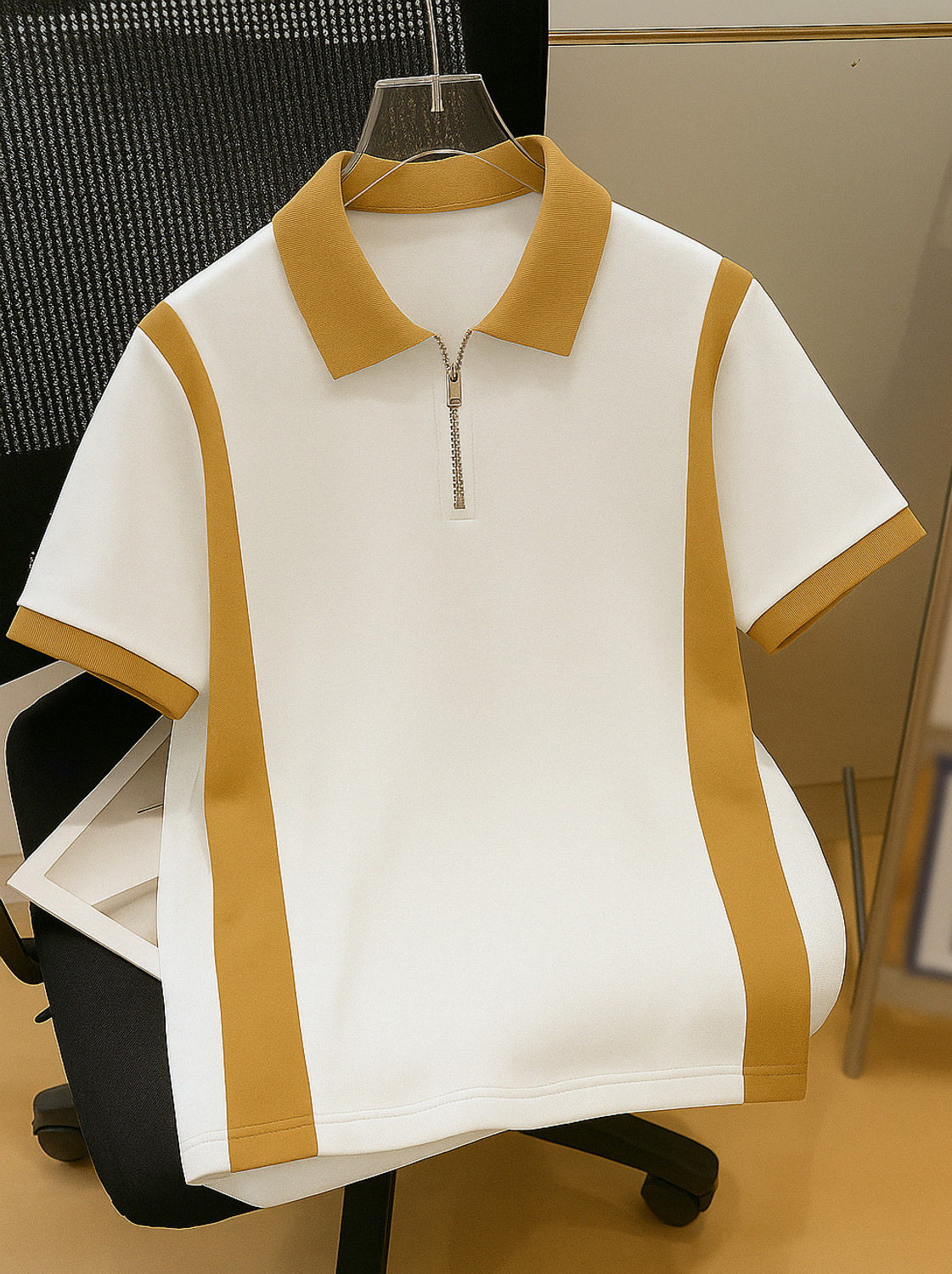 Image of Try This Boys Colorblock Cotton Blend Regular T Shirt (White, Yellow, Pack of 1)