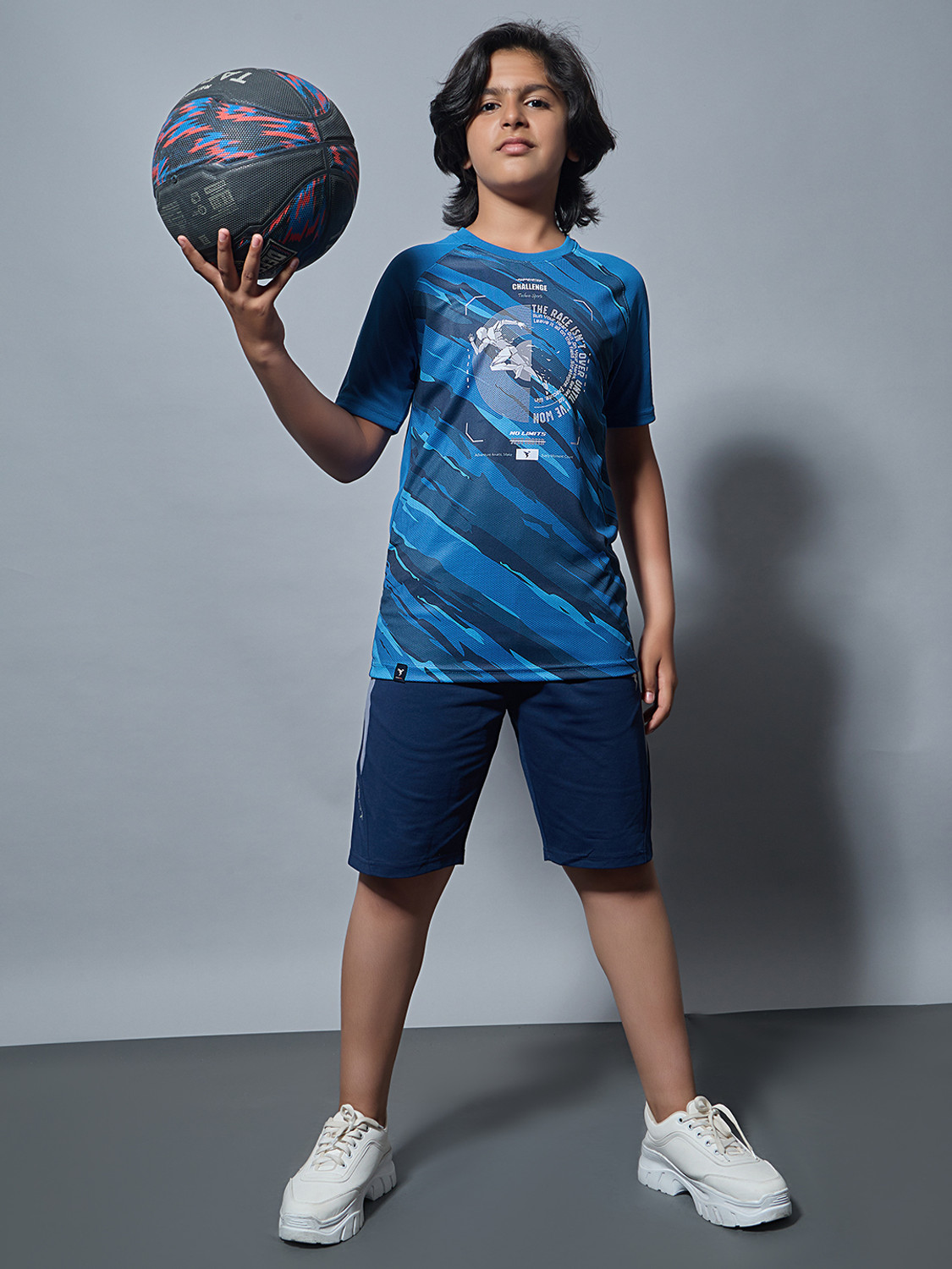 Image of TECHNOSPORT Boys Graphic Print Polyester Slim T Shirt