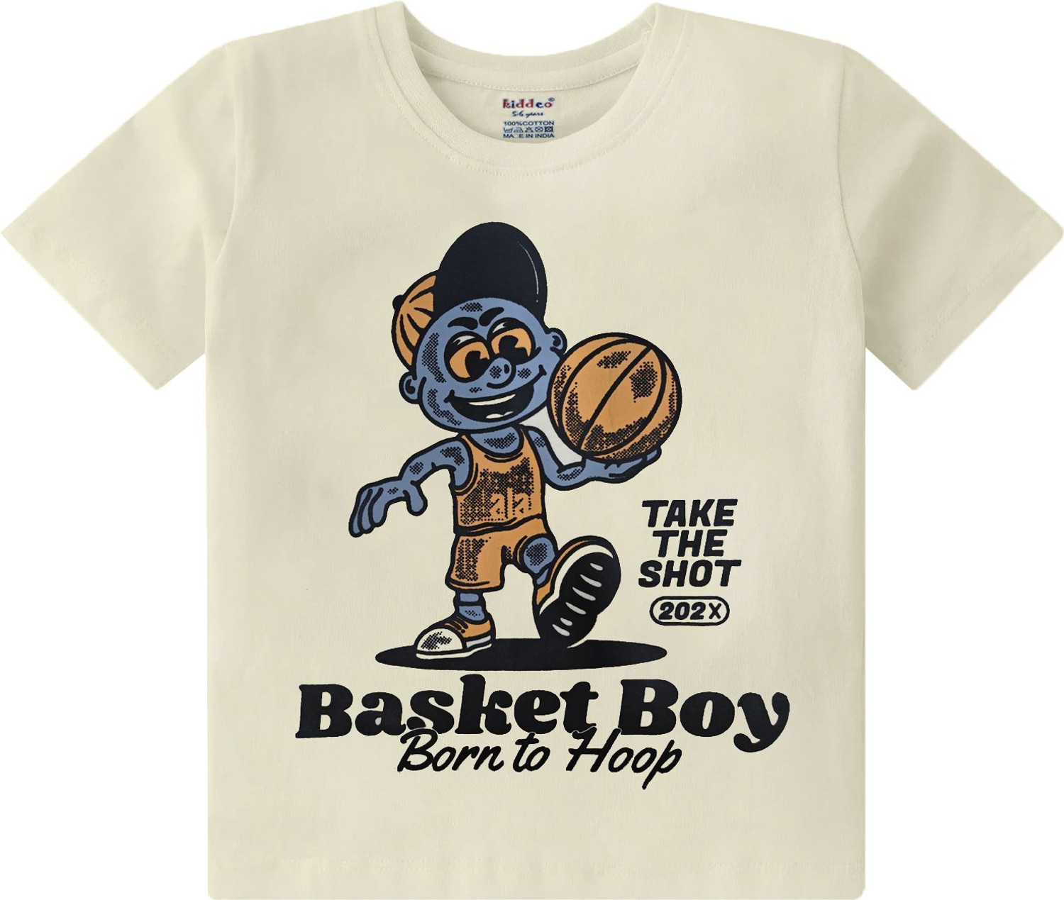 Image of kiddeo Boys Graphic Print Pure Cotton Regular T Shirt
