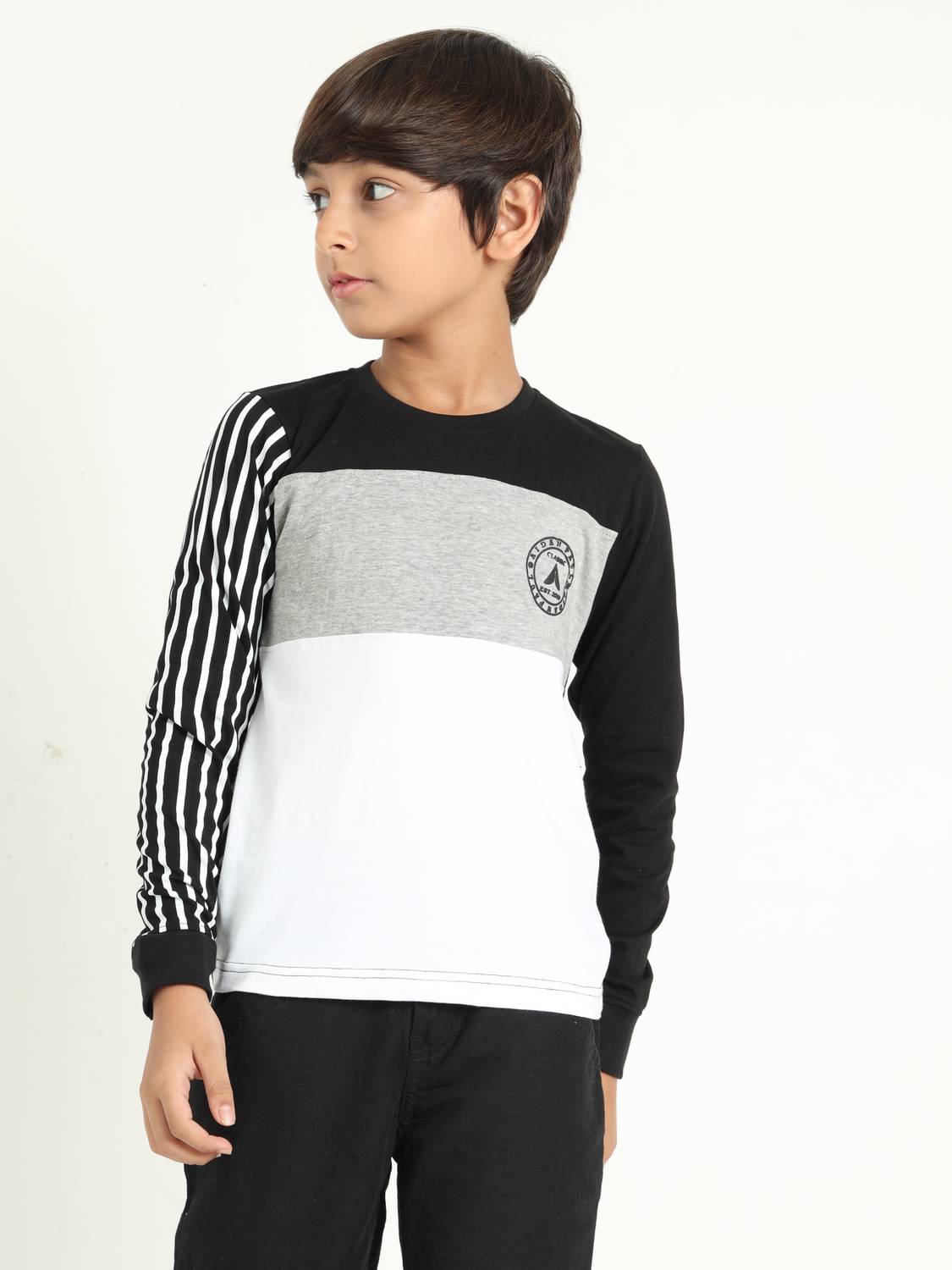 AIDAN PAUL Boys Colorblock Pure Cotton Regular T Shirt