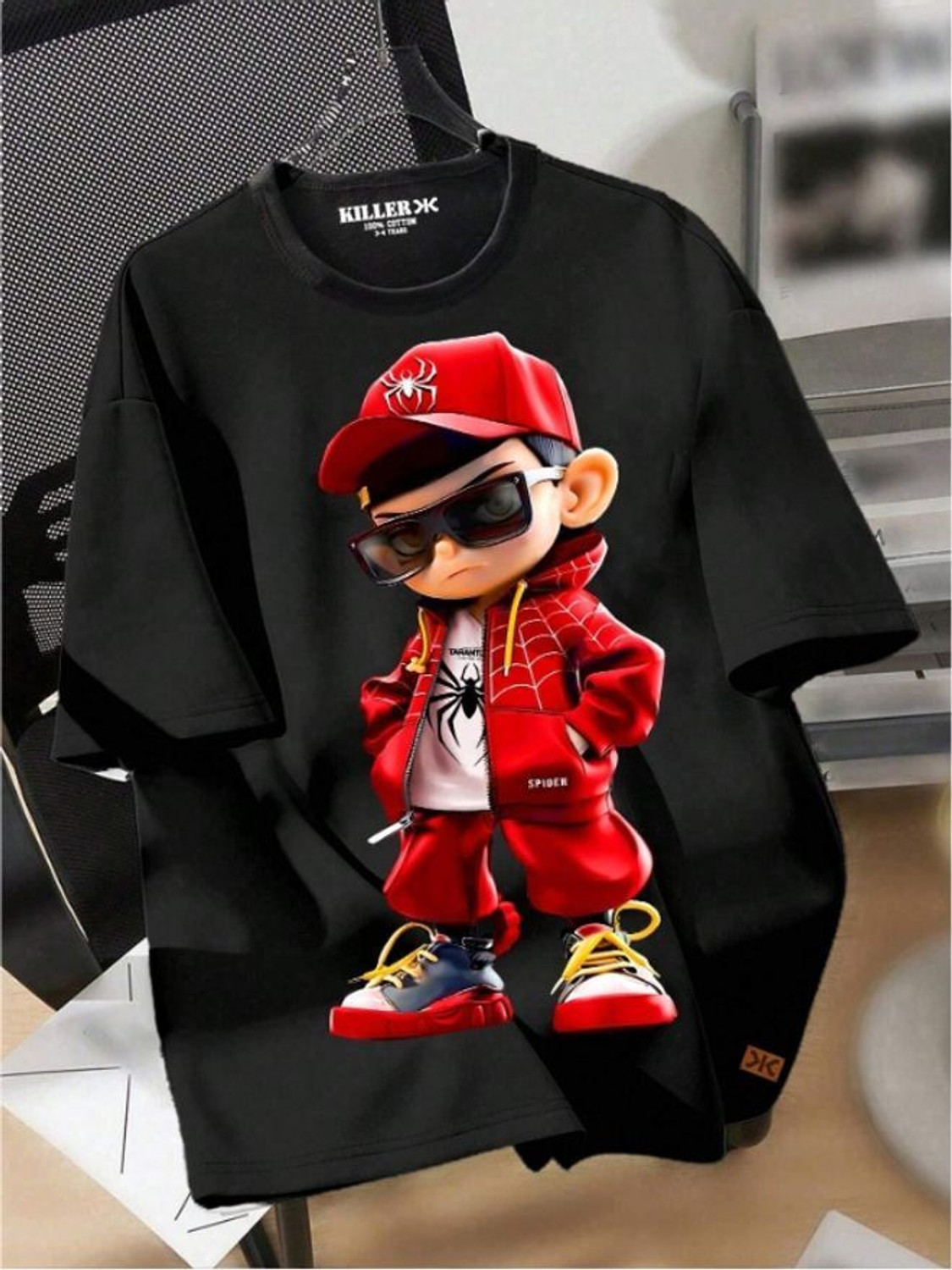 Image of KILLER Boys Graphic Print Pure Cotton Regular T Shirt