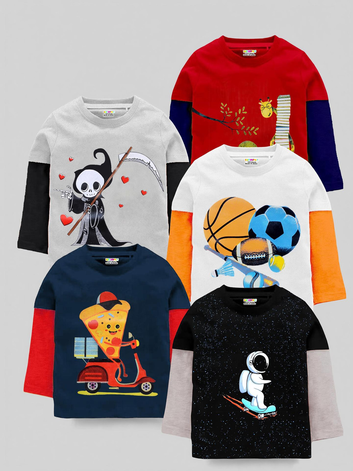 Kuchipoo Boys Printed Pure Cotton Regular T Shirt