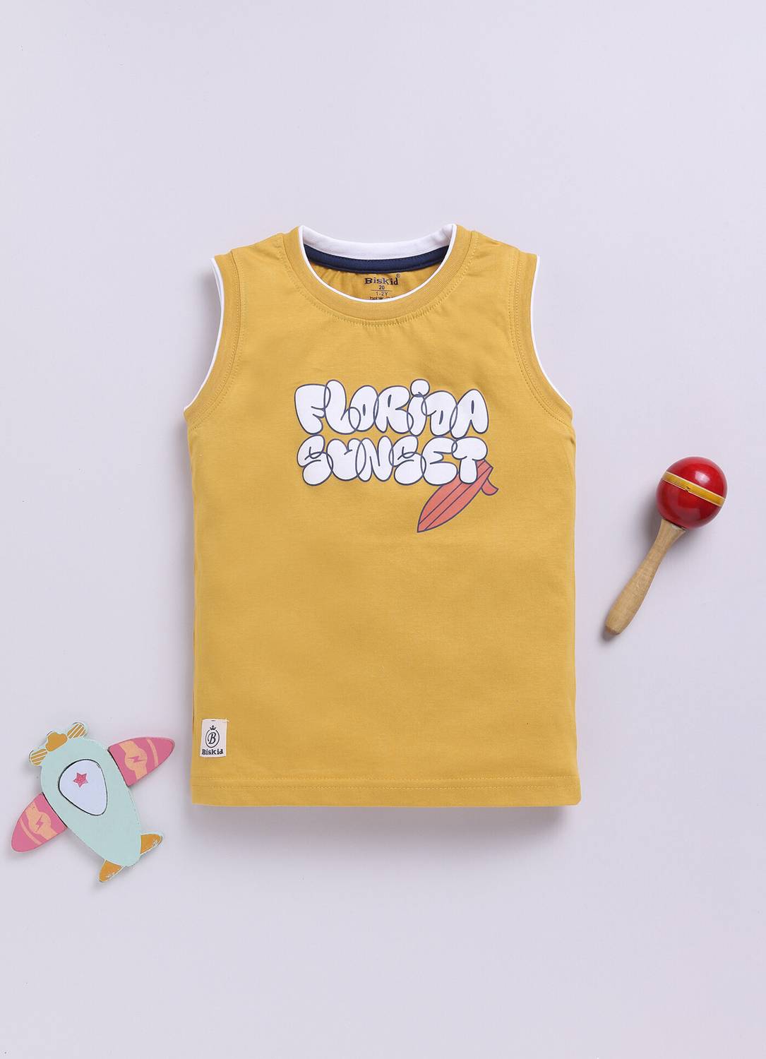 BISKID Boys Printed Pure Cotton Regular T Shirt