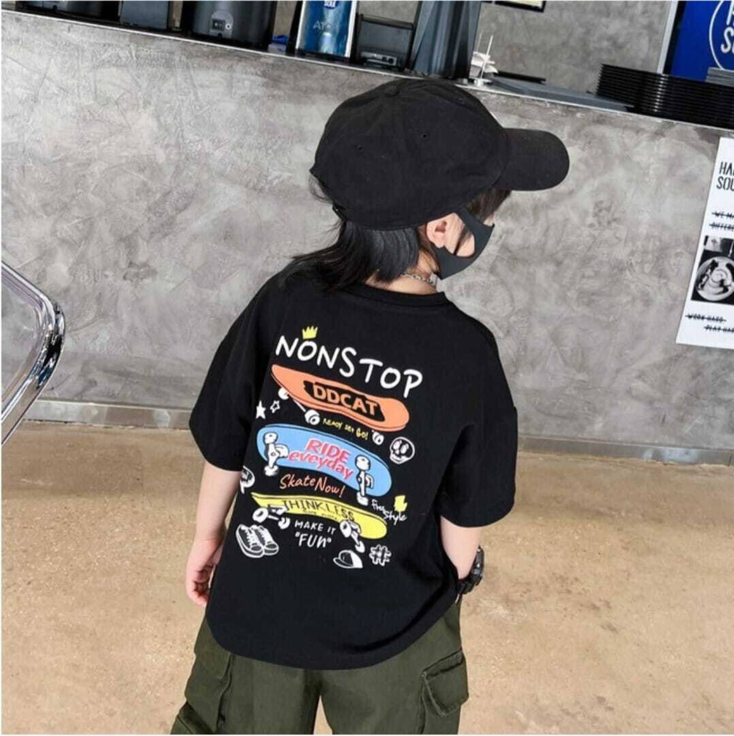 Sky Magic Boys Graphic Print Cotton Blend Oversized T Shirt