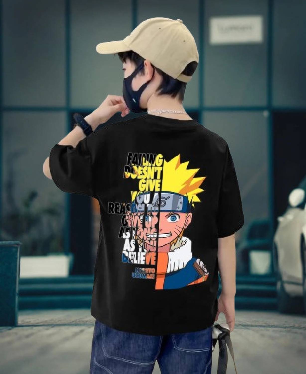 BuckleMen Boys Printed Pure Cotton Oversized T Shirt